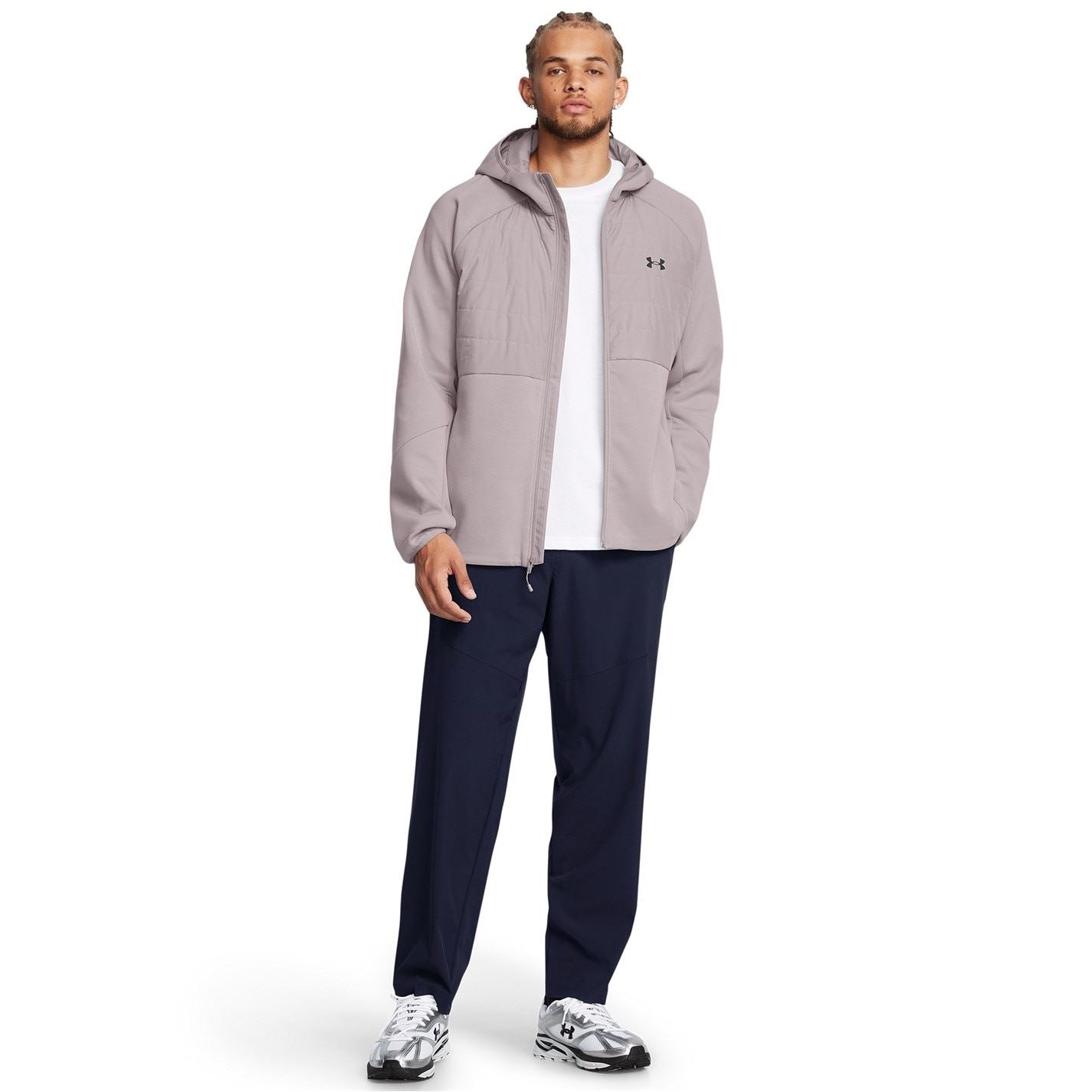 Under Armour Solid Patterned Hooded Ribbed Cuff Softshell Jacket