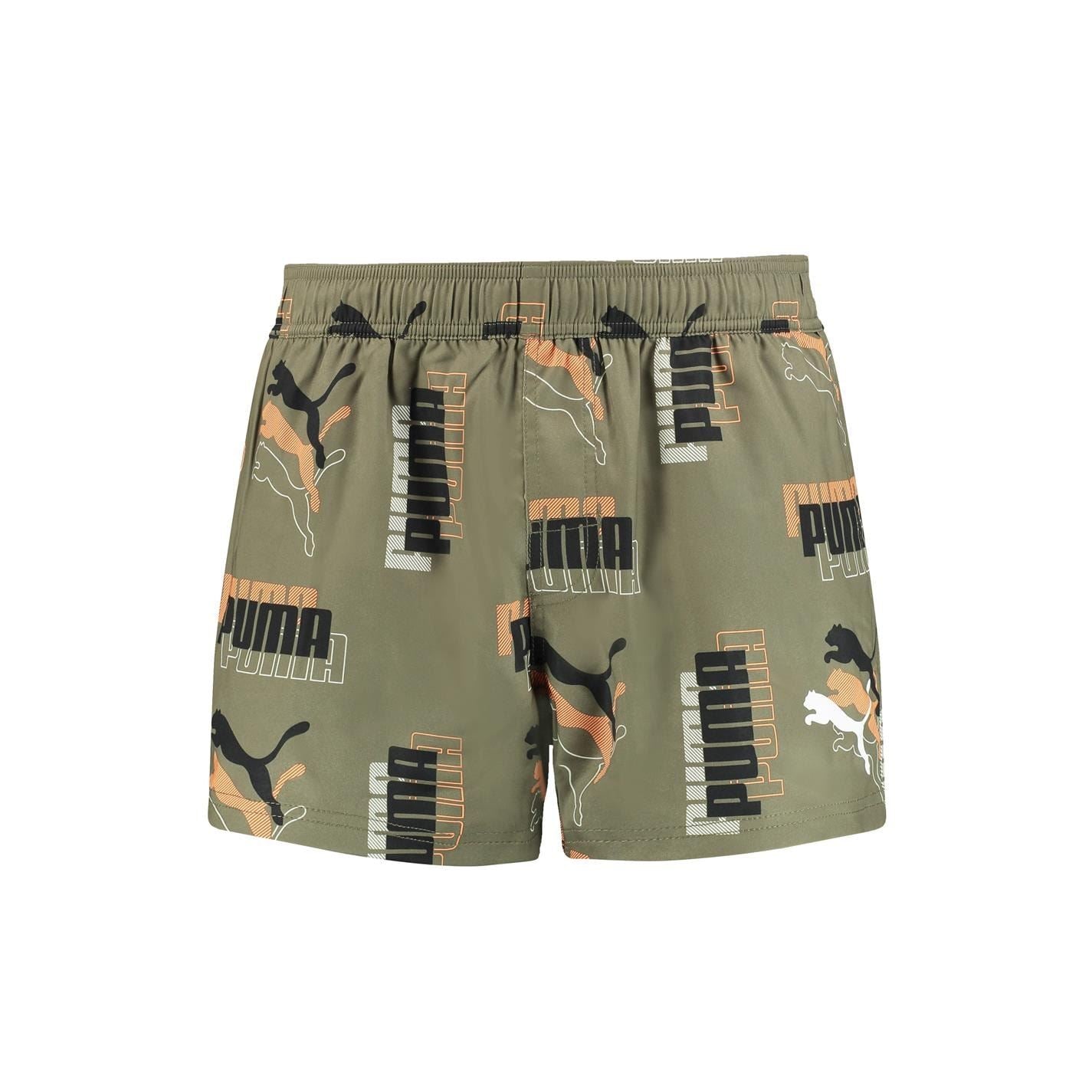 Puma All Over Logo Print Swim Shorts