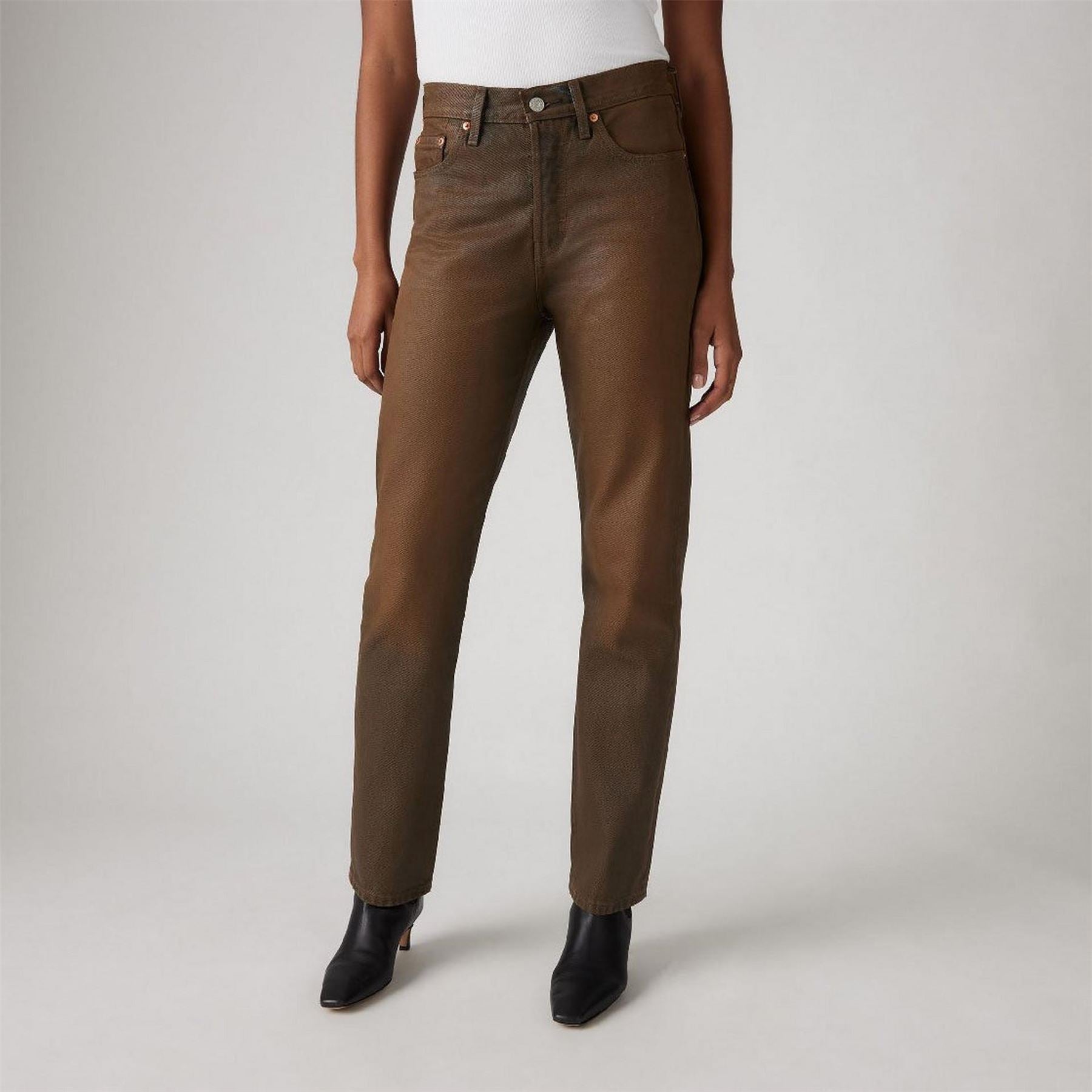 Levis 501 Straight Leg Five Pocket Jeans