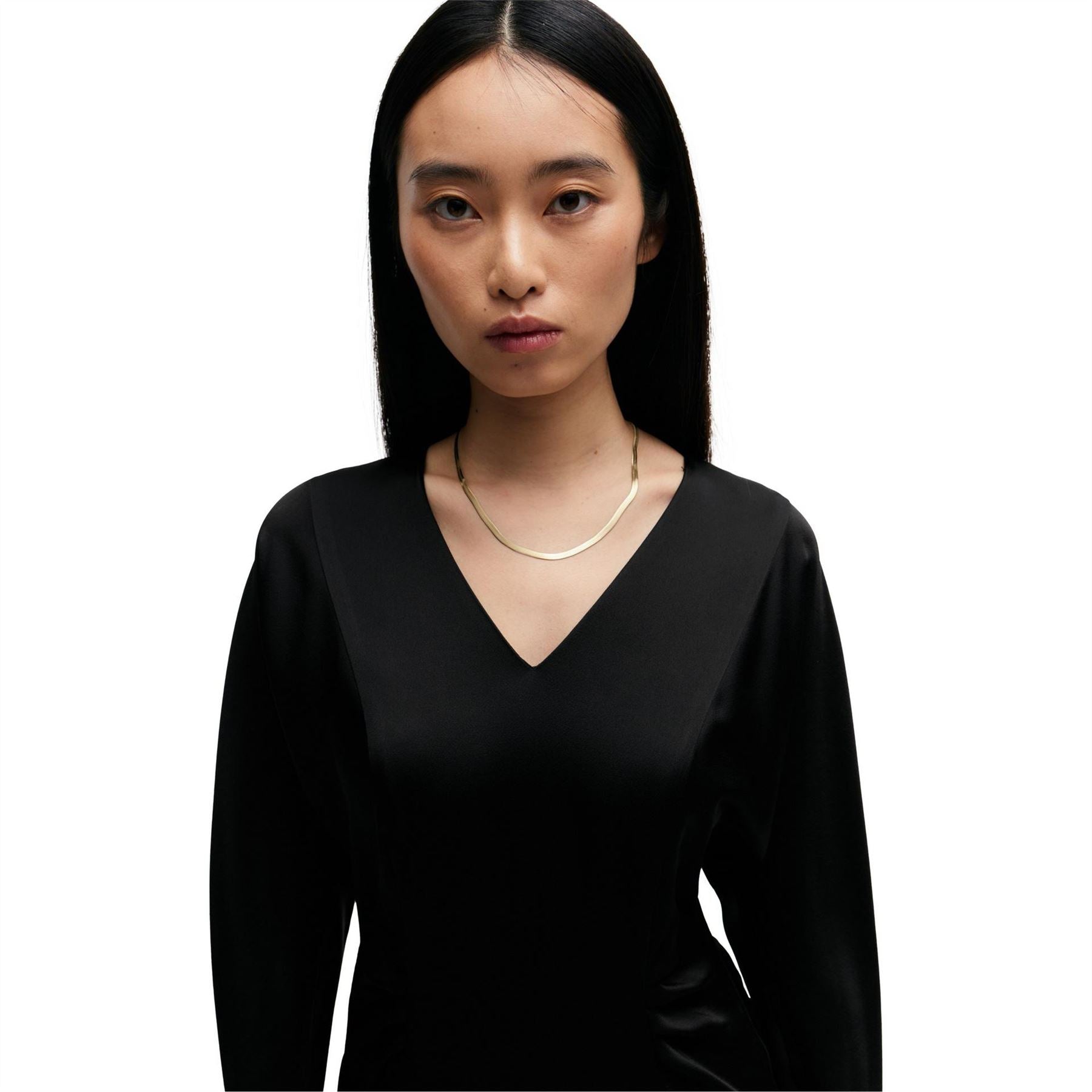 Boss V-Neck Midi A-Line Dress