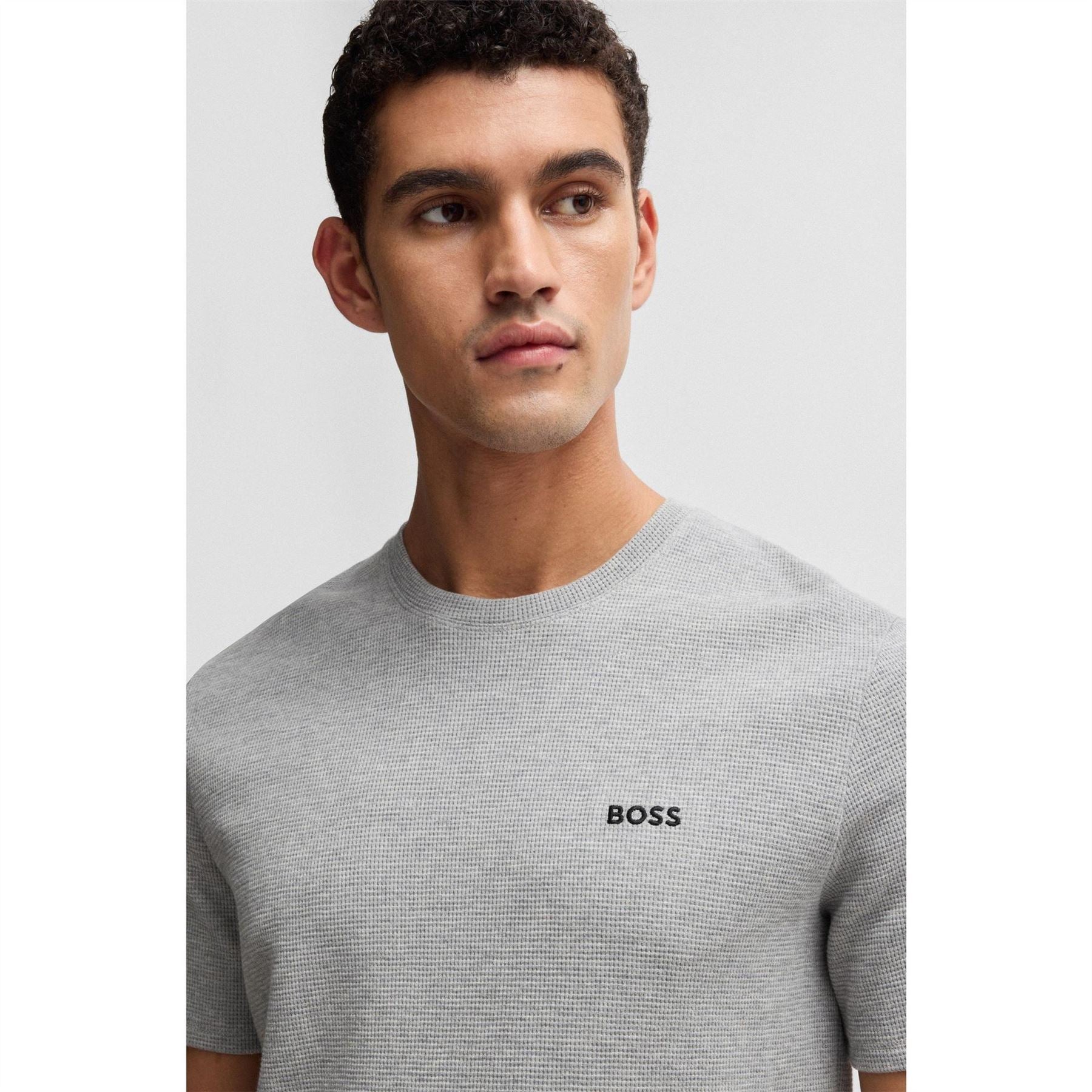 Boss BOSS Bodywear Waffle T Shirt with Structured Design