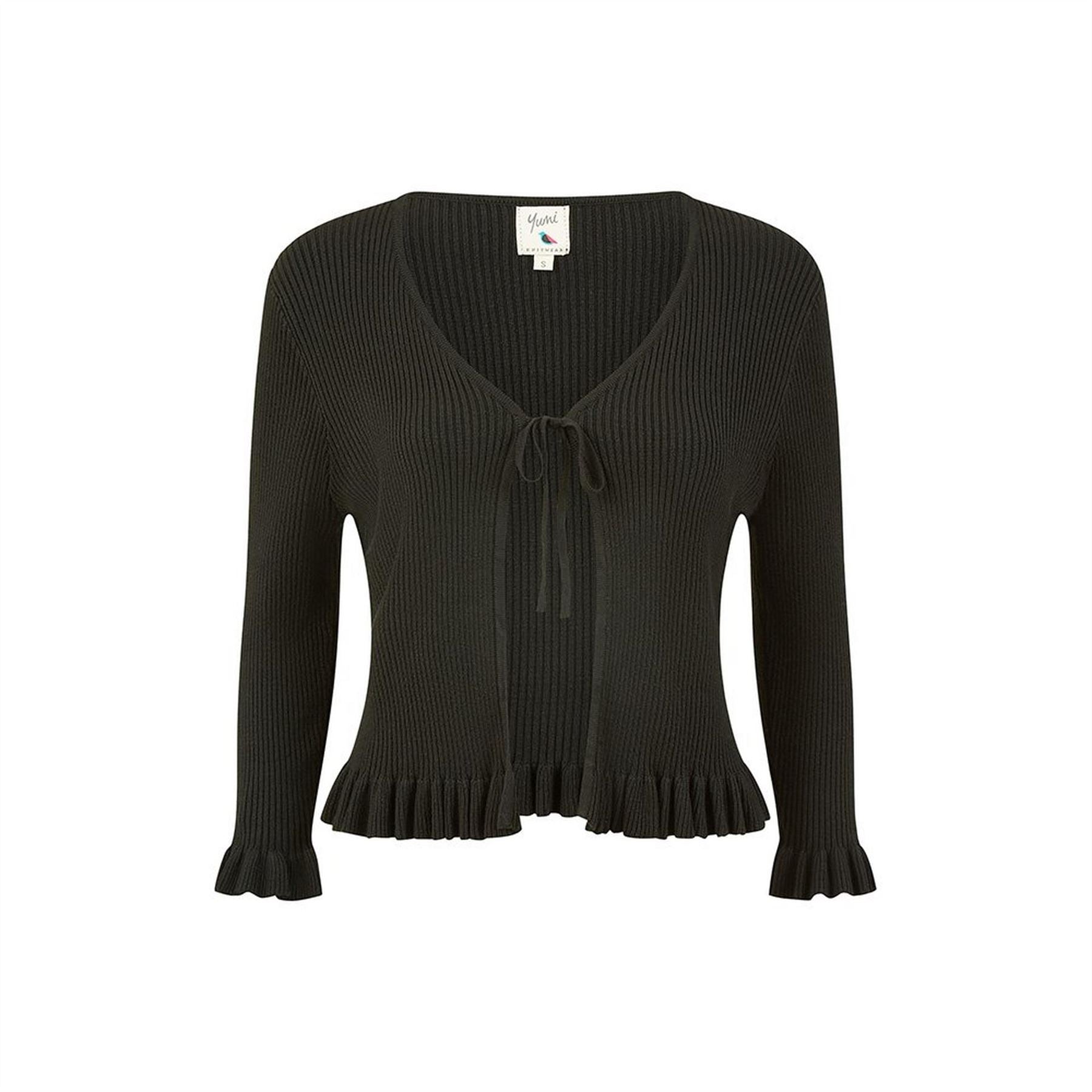 Yumi Tie Up Ribbed Cardigan