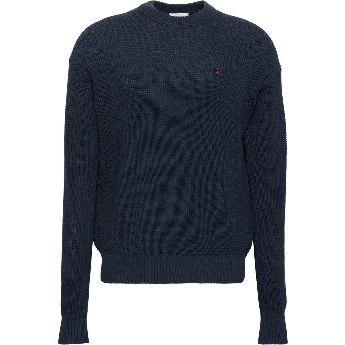 Calvin Klein Jeans Crew Neck Ribbed Collar Long Sleeve Sweater