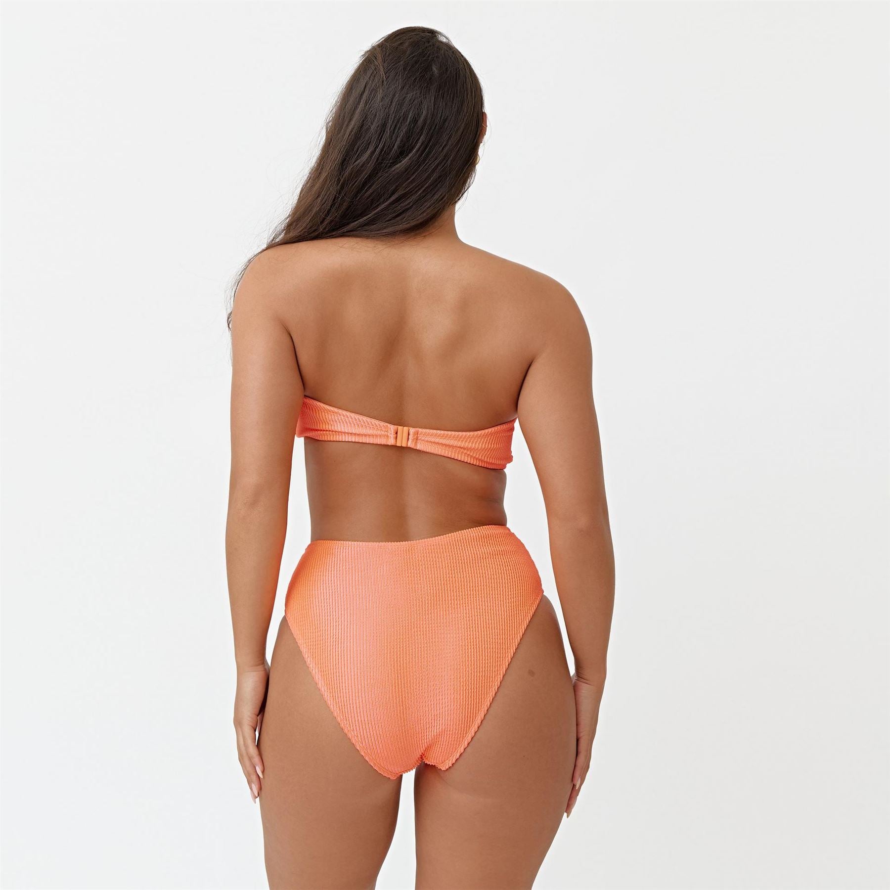 Be You Textured High Waisted Bikini Bottoms