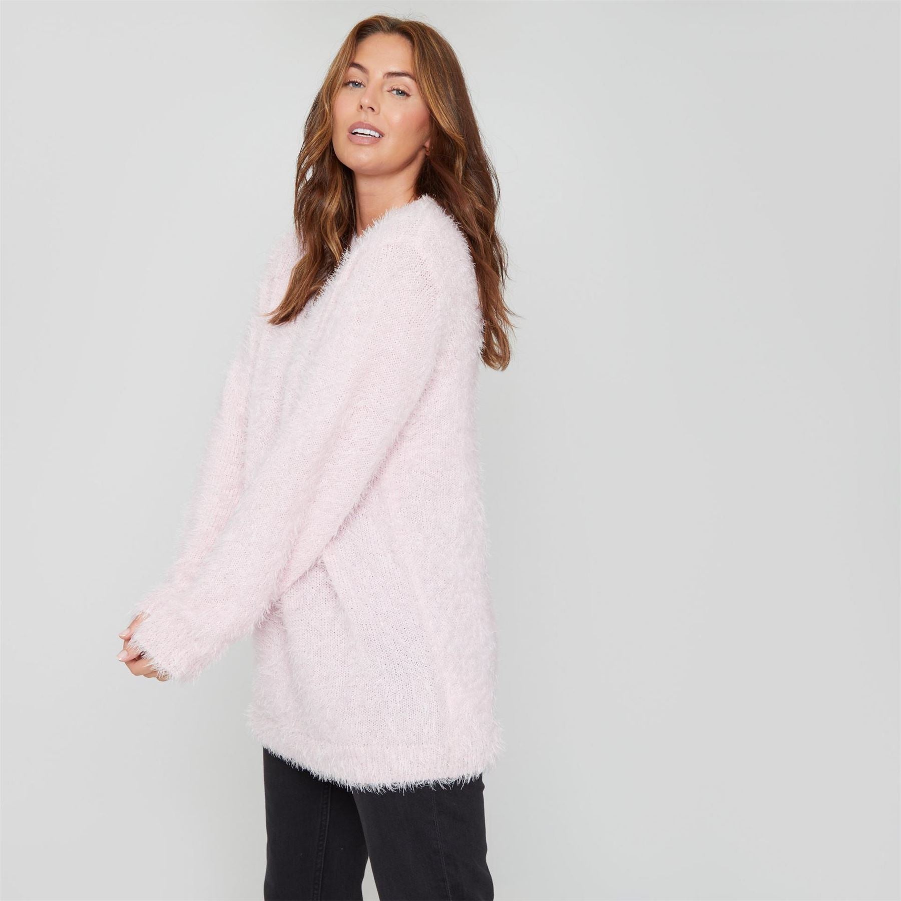 Be You Fluffy Relaxed Fit Crew Neck Sweater