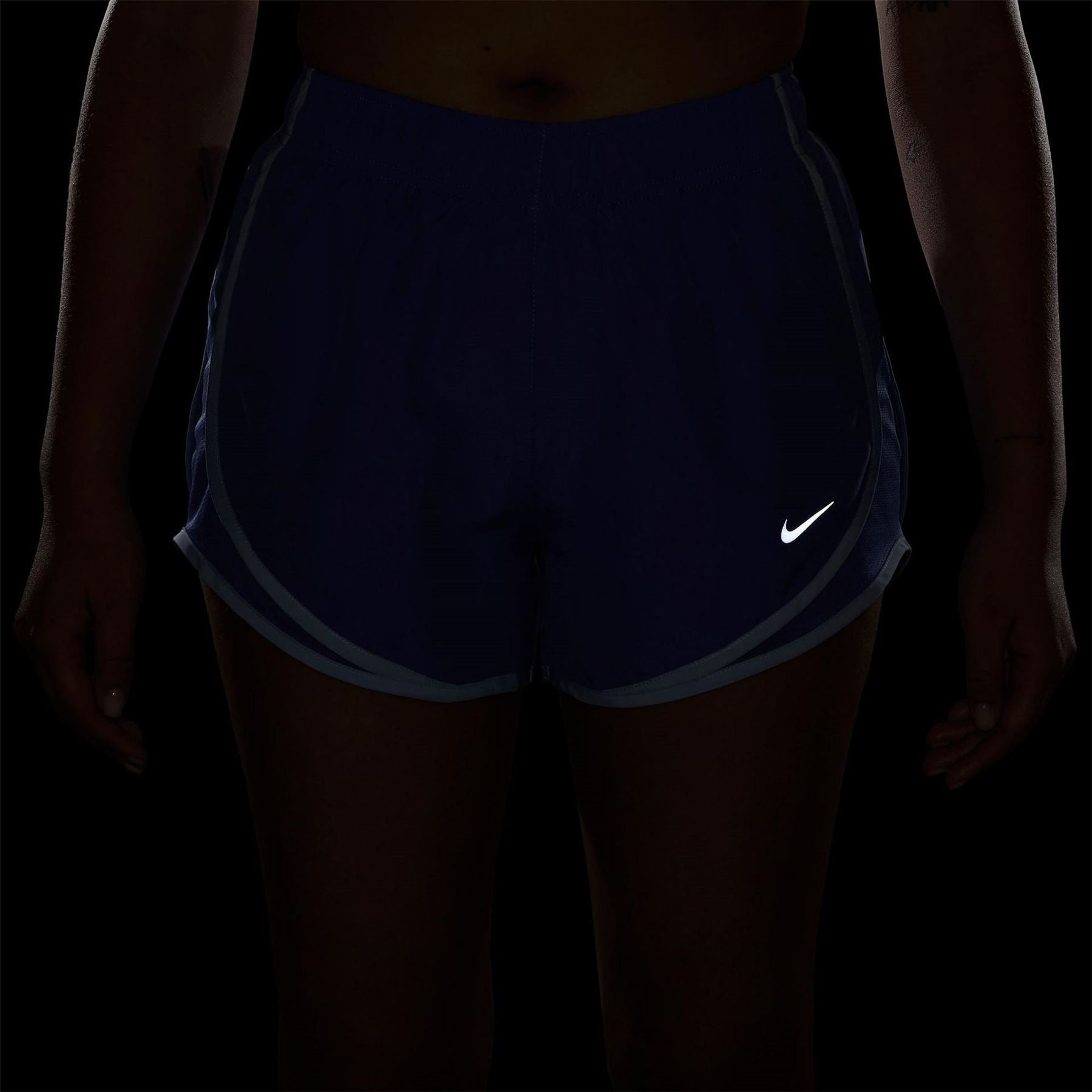 Nike Womens Tempo Dri Fit Mid Rise Brief Lined Running Shorts