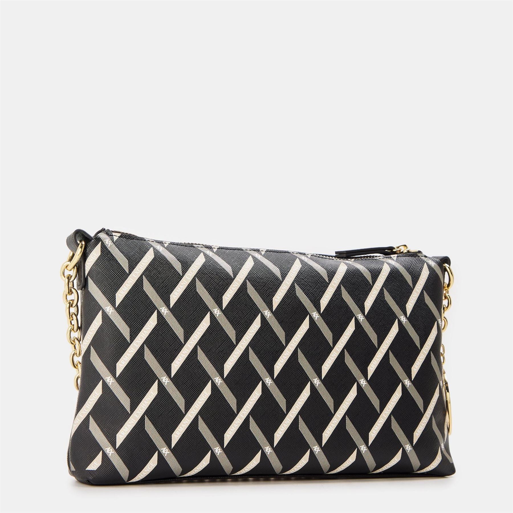 Armani Exchange Exchange Geometric Patterned Rectangle Pouch with Key Ring