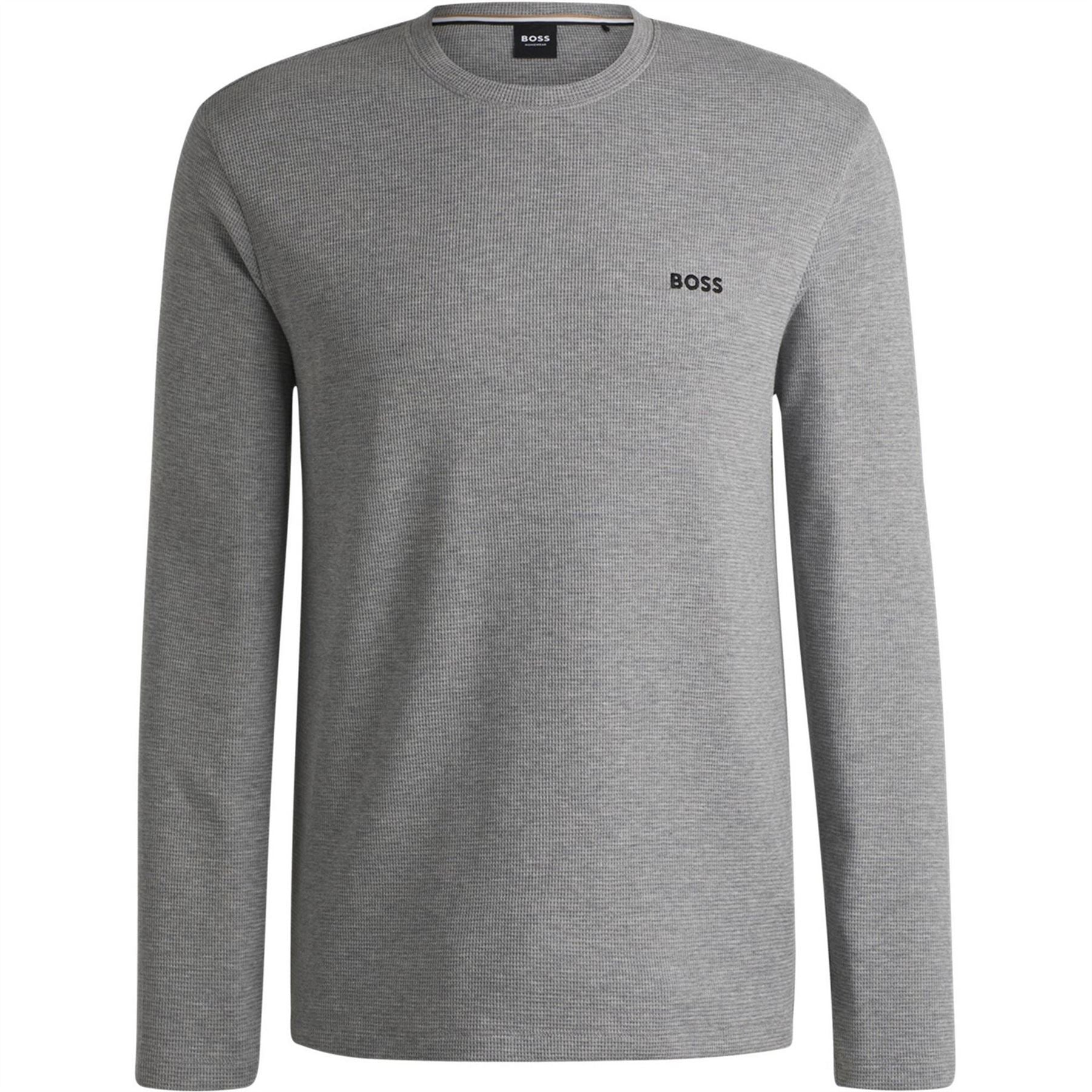 Boss Bw Waffle Long Sleeve T-Shirt, Waffle Texture