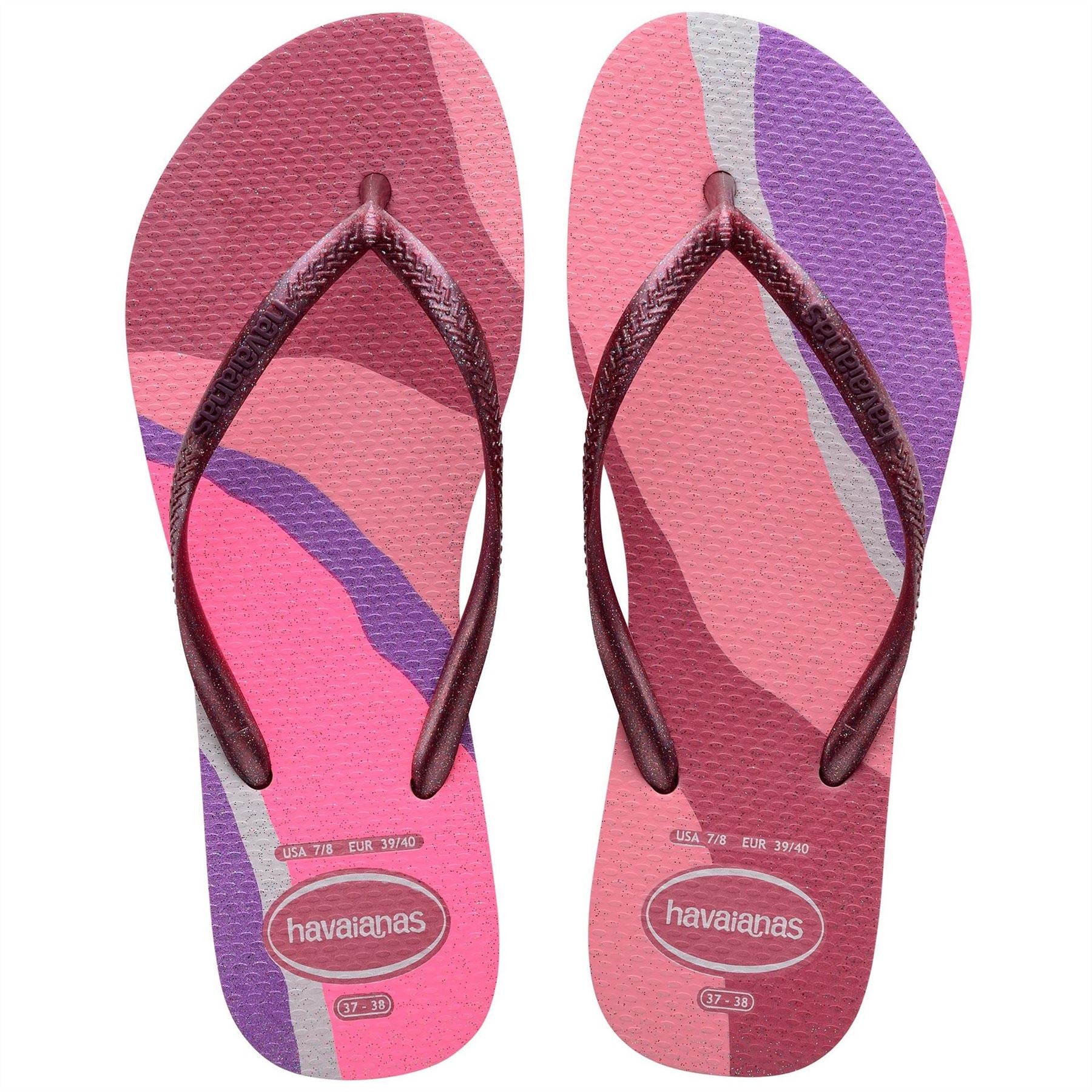 Havaianas Womens Hav. Slim Palette Glow Velvet Rose Flip Flops