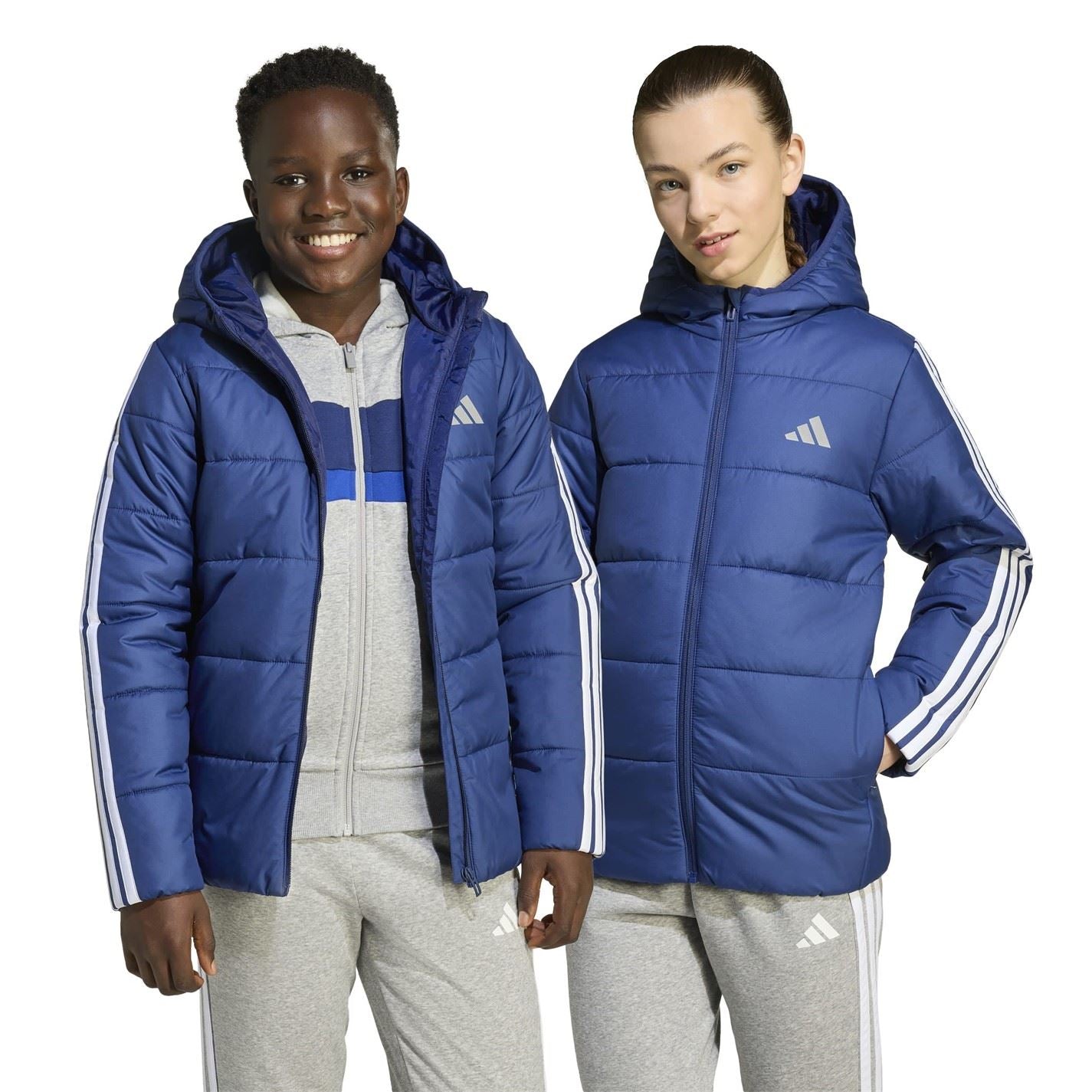 adidas Kids Essentials 3S Hooded Long Sleeve Puffer Jacket