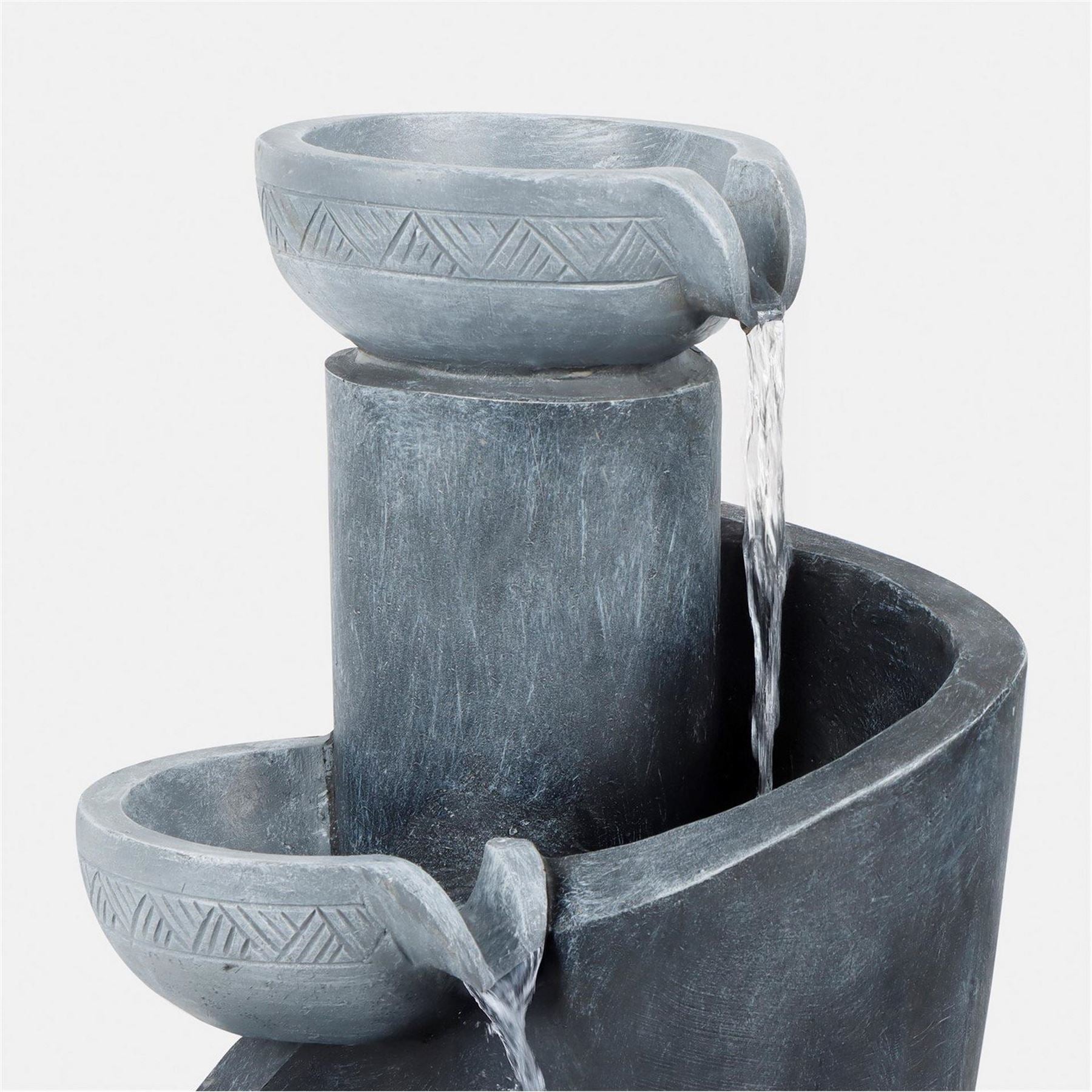 Streetwize Water Feature With Battery Backup   Tiered Slate Effect Cascade