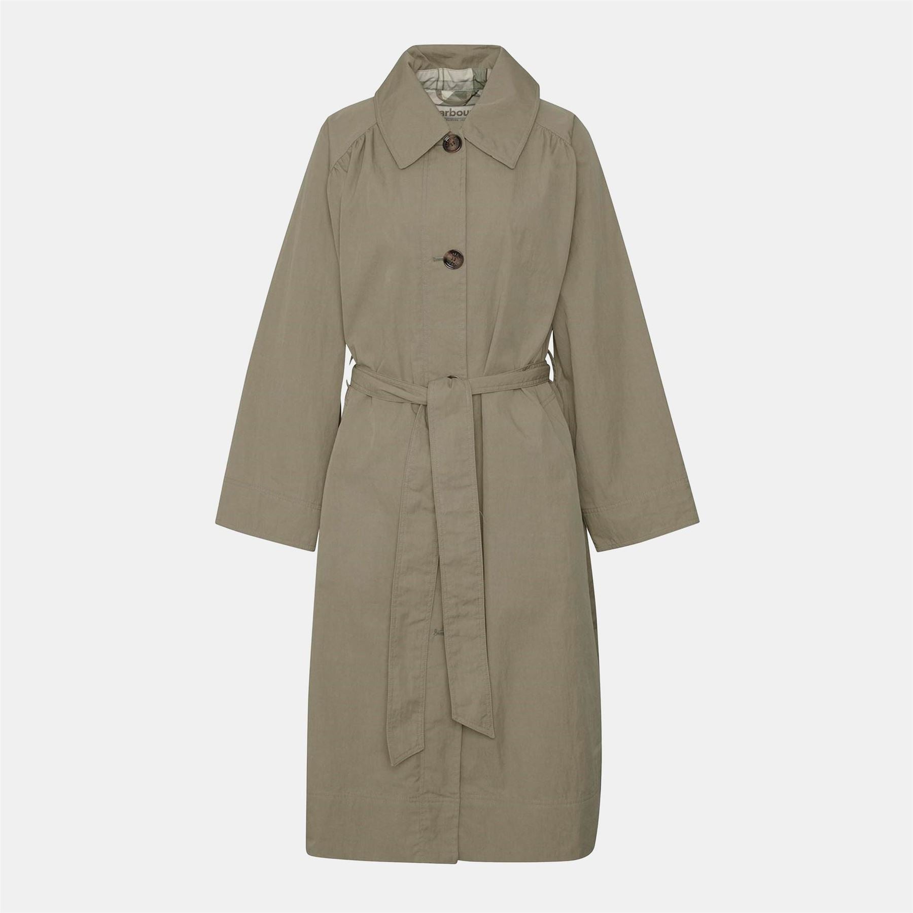 Barbour Garbo Showerproof Long Sleeve Button Trench Coat