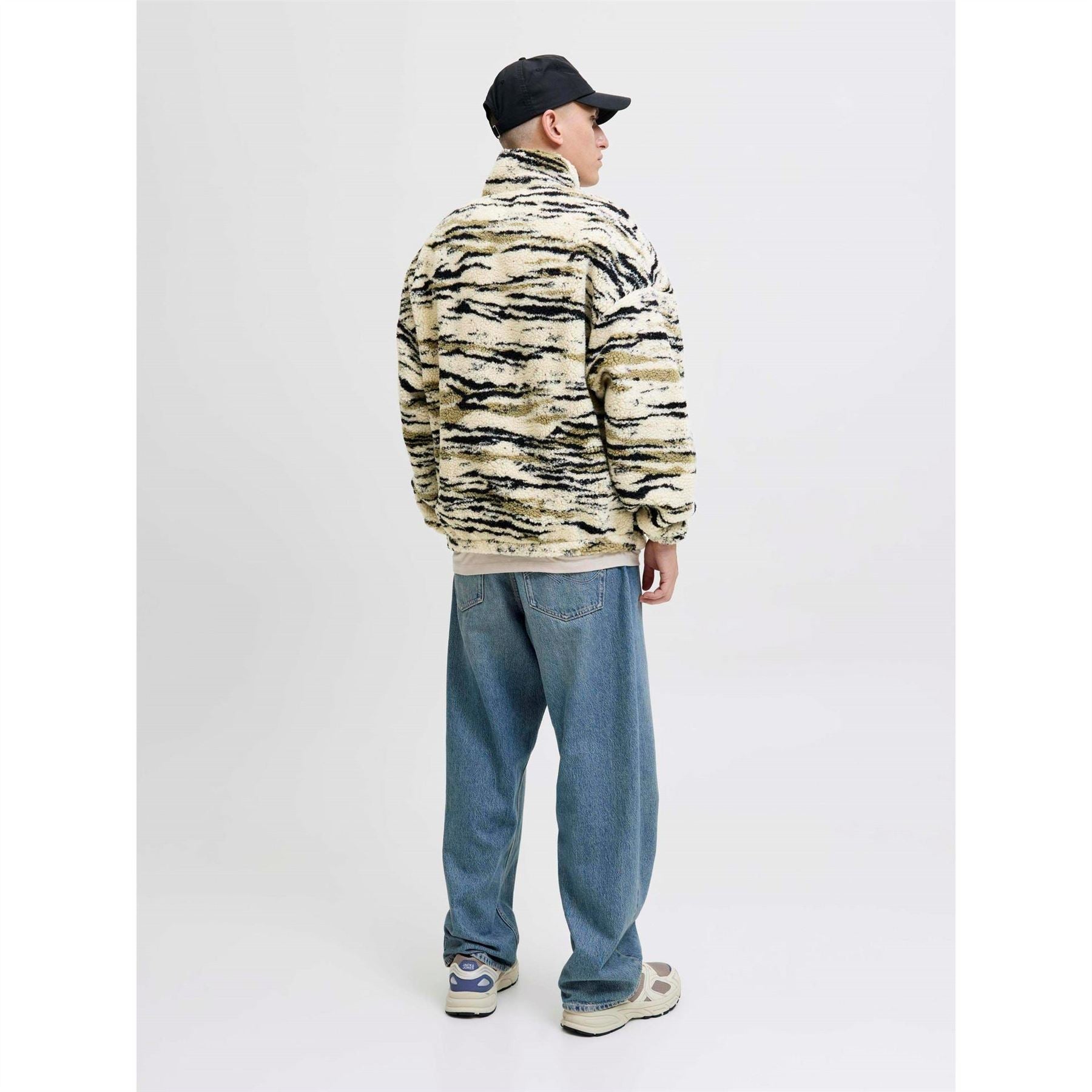Jack and Jones Mens Skin Teddy Fleece Half Zip Top