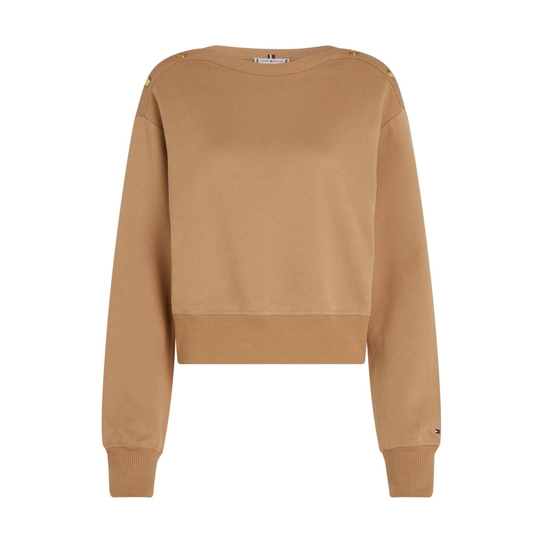 Tommy Hilfiger Gold Button Boat Neck Sweatshirt