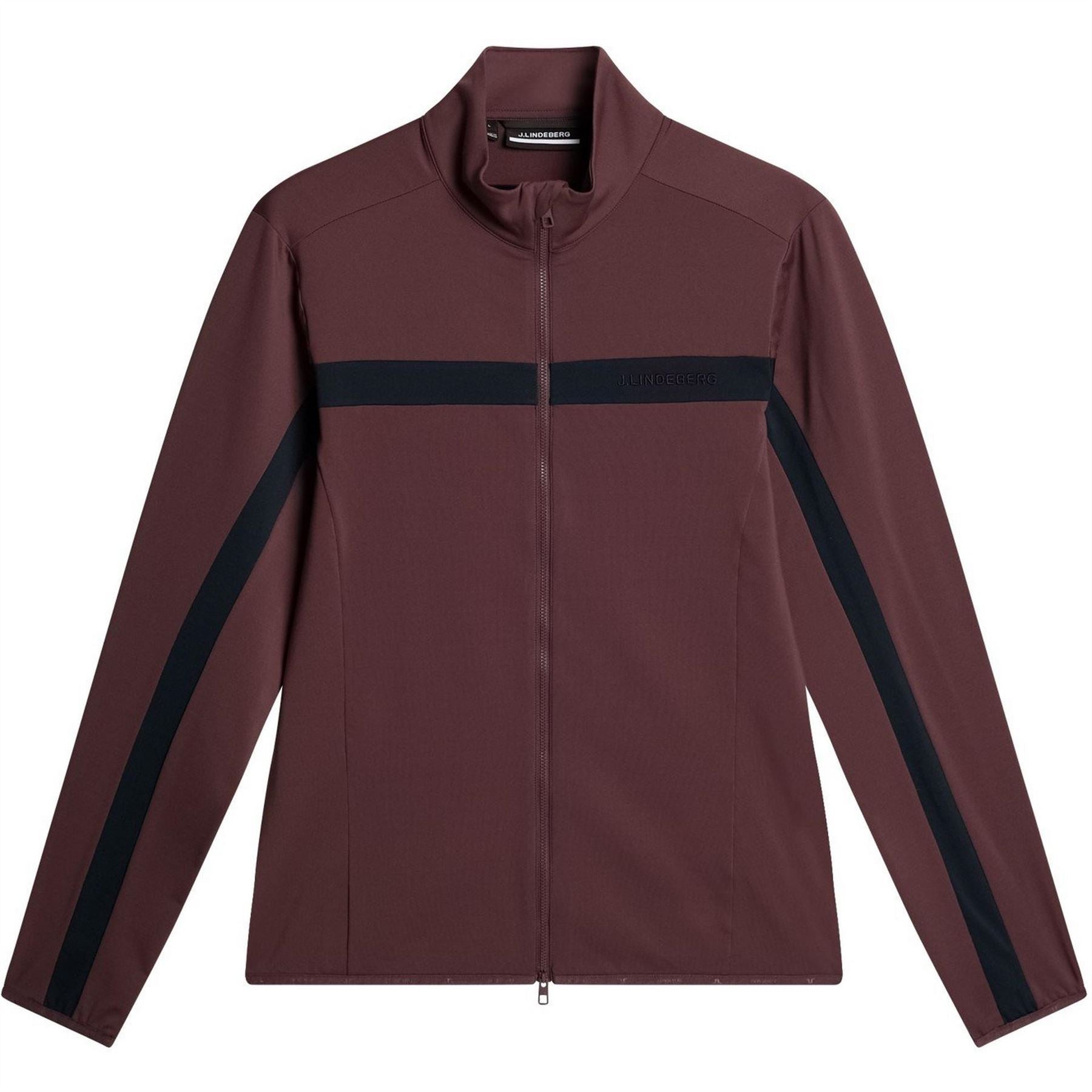 J Lindeberg Golf Jarvis Stripe Patterned Full Zipper Zipped Pocket Fitted Cuff Jacket