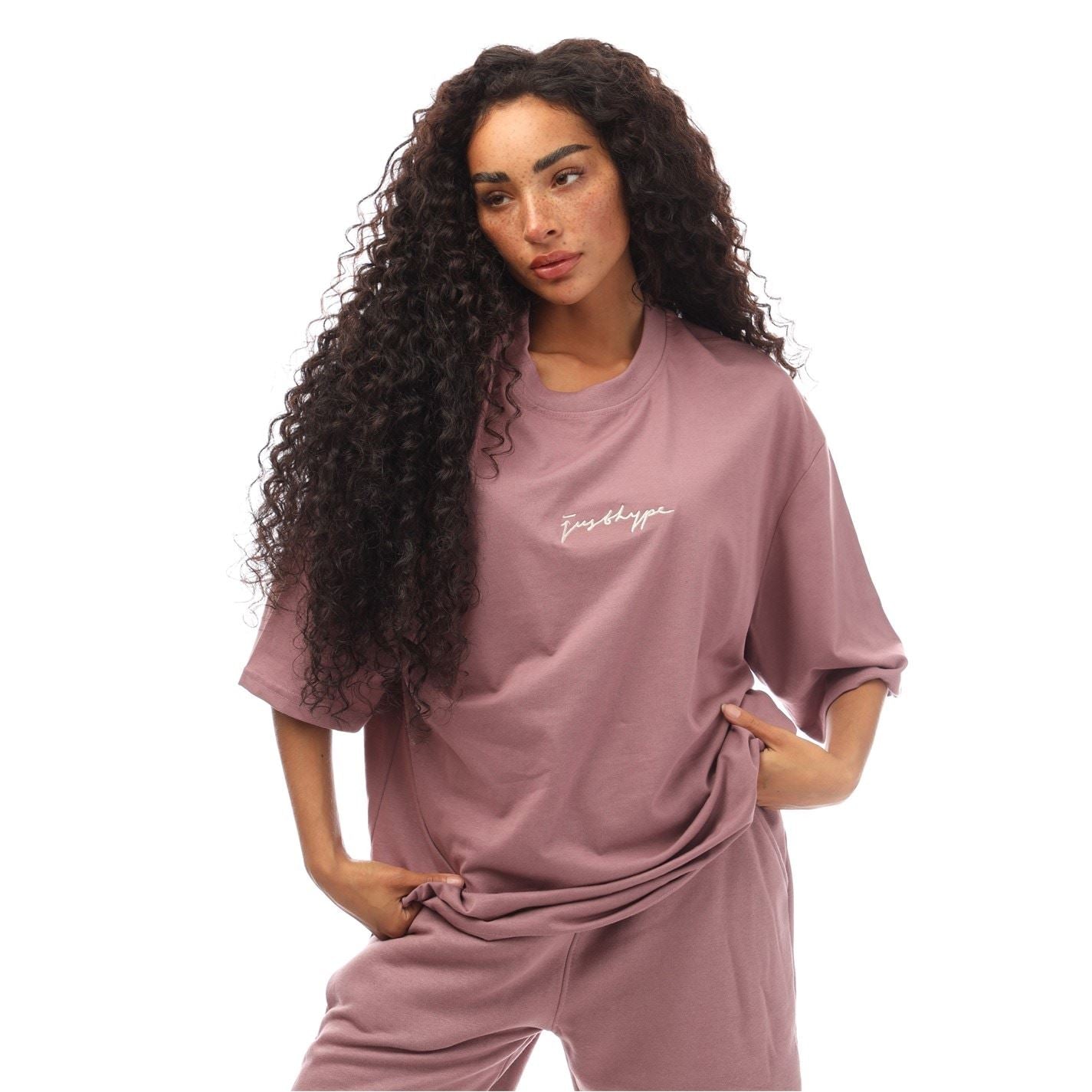 Hype Oversize Fit Signature Print T-Shirt