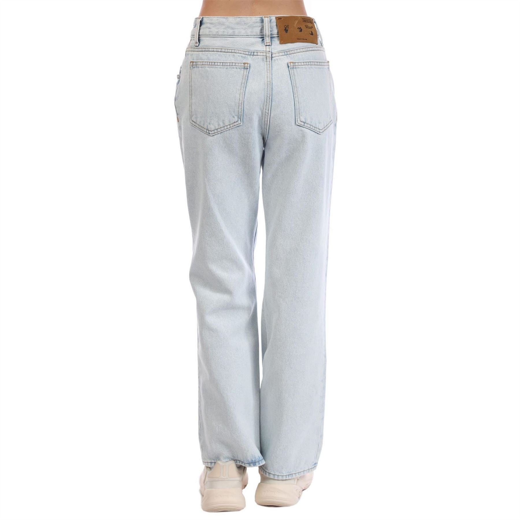 Off White Cropped Flare Jeans