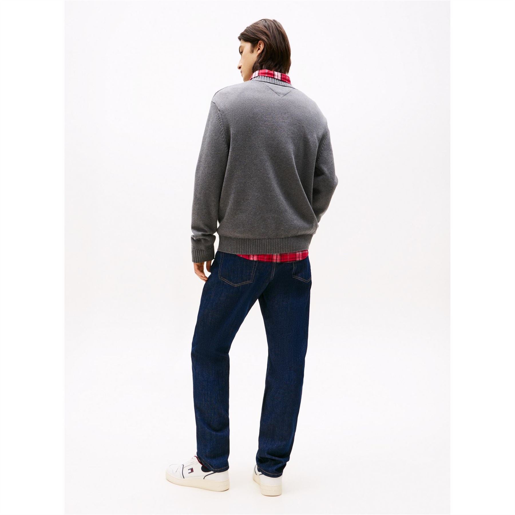 Tommy Jeans Flag Graphic Rib Crew Neck Long Sleeve Sweater
