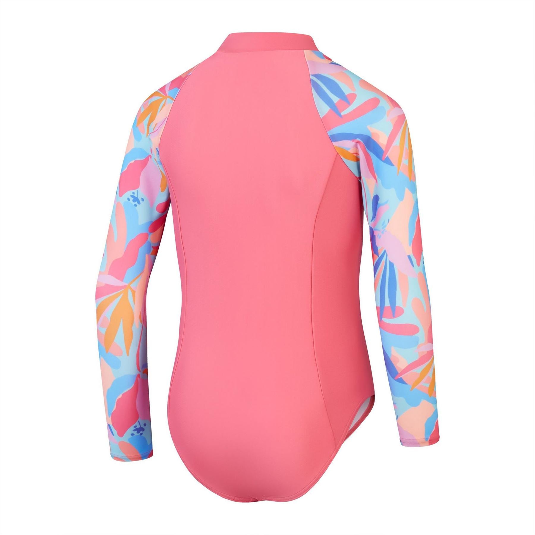 Speedo Abstract Patterned Front Zipper Swimsuit