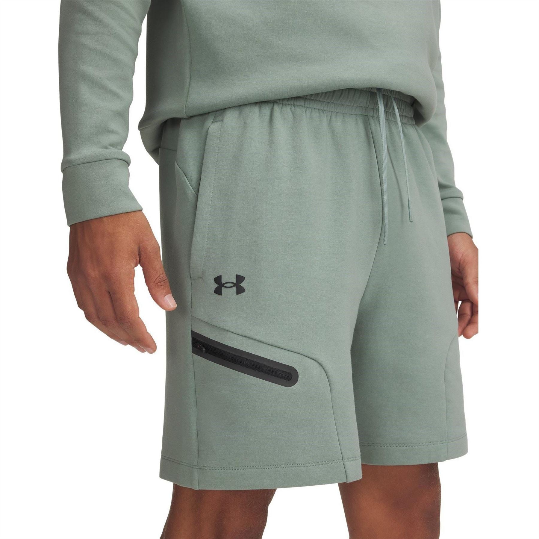 Under Armour Solid Patterned Fleece Bermuda Shorts