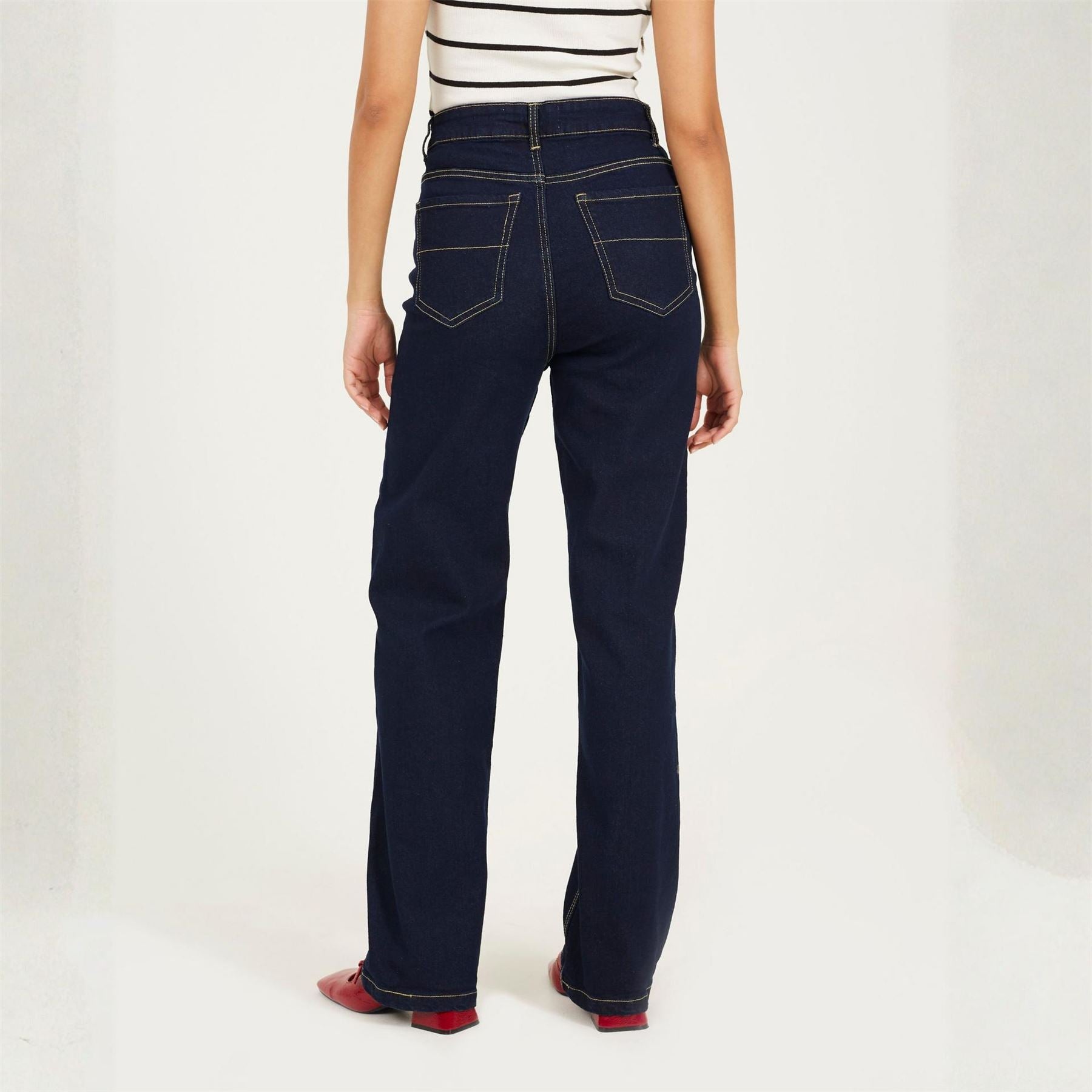 Brave Soul Womens Straight Leg Indigo Denim Jeans