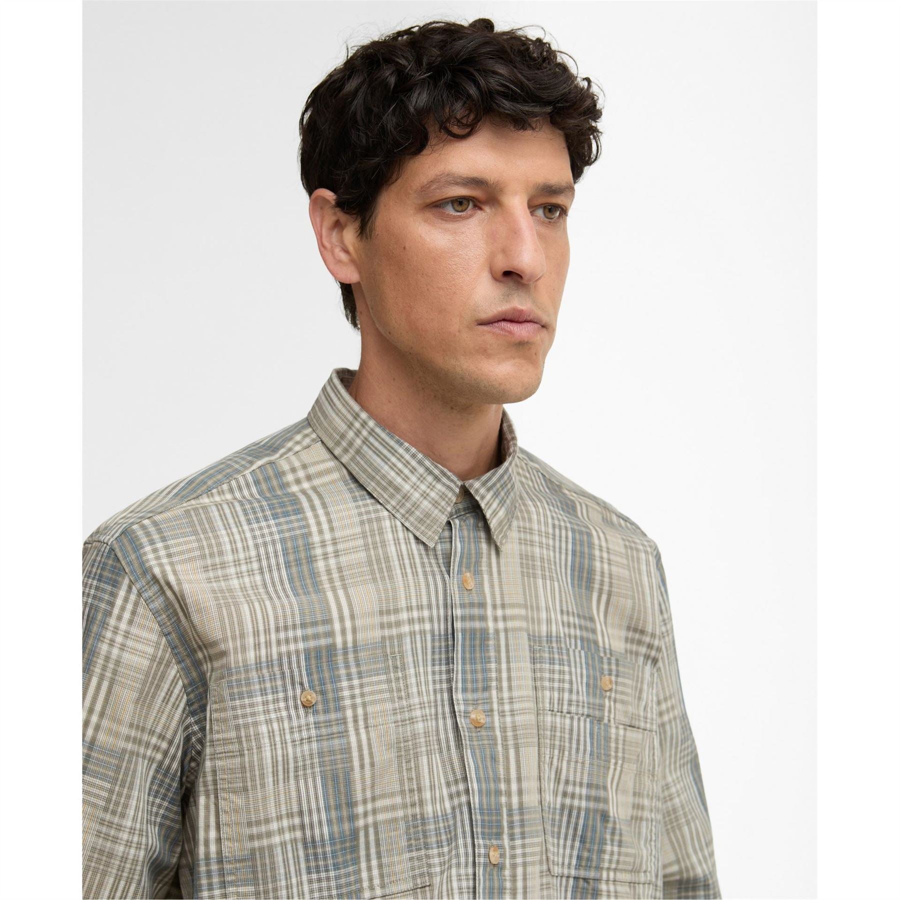 Barbour Maxwell Checked Patch Long Sleeved Relaxed Shirt