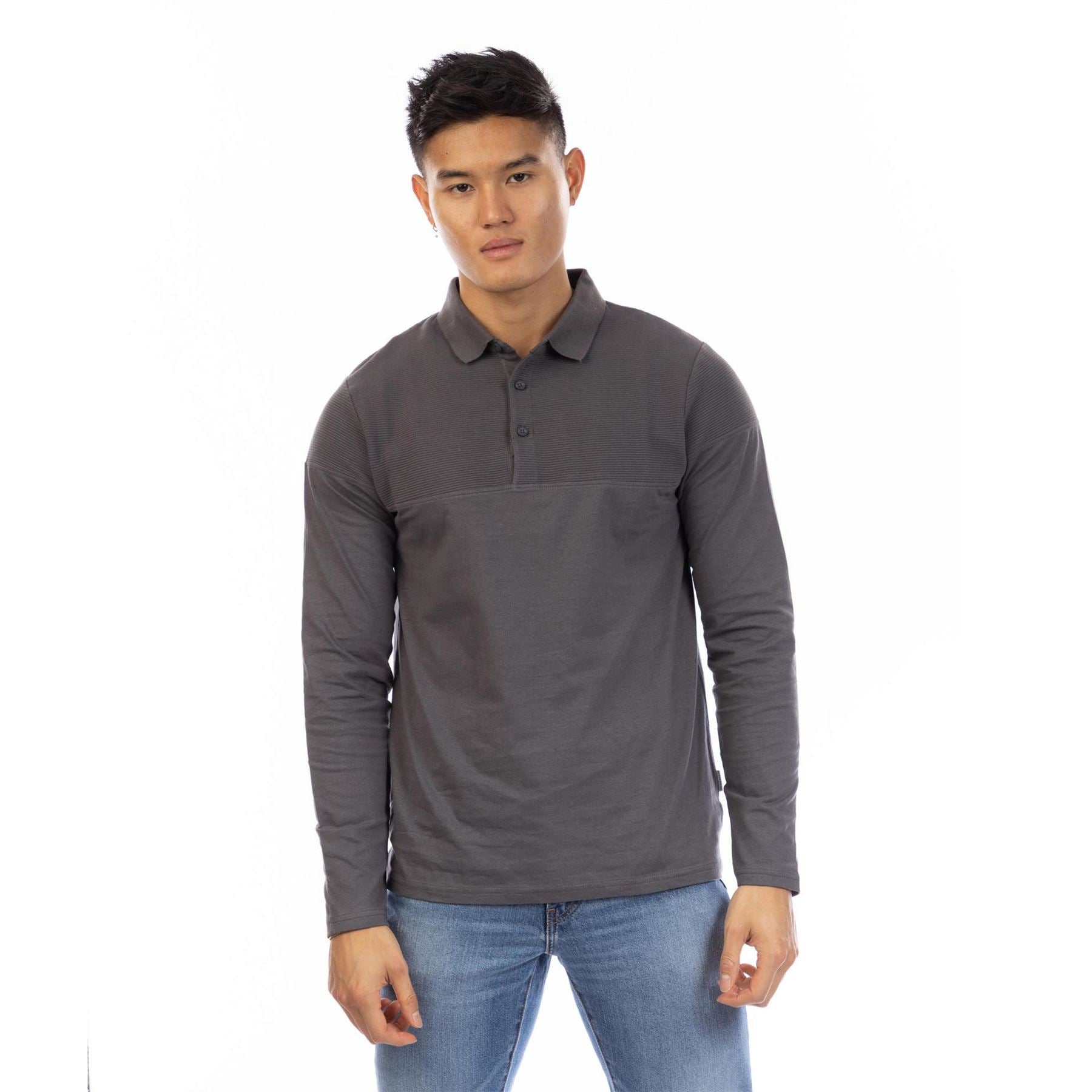 Peter Werth Chessum Collared Long Sleeve Polo Shirt