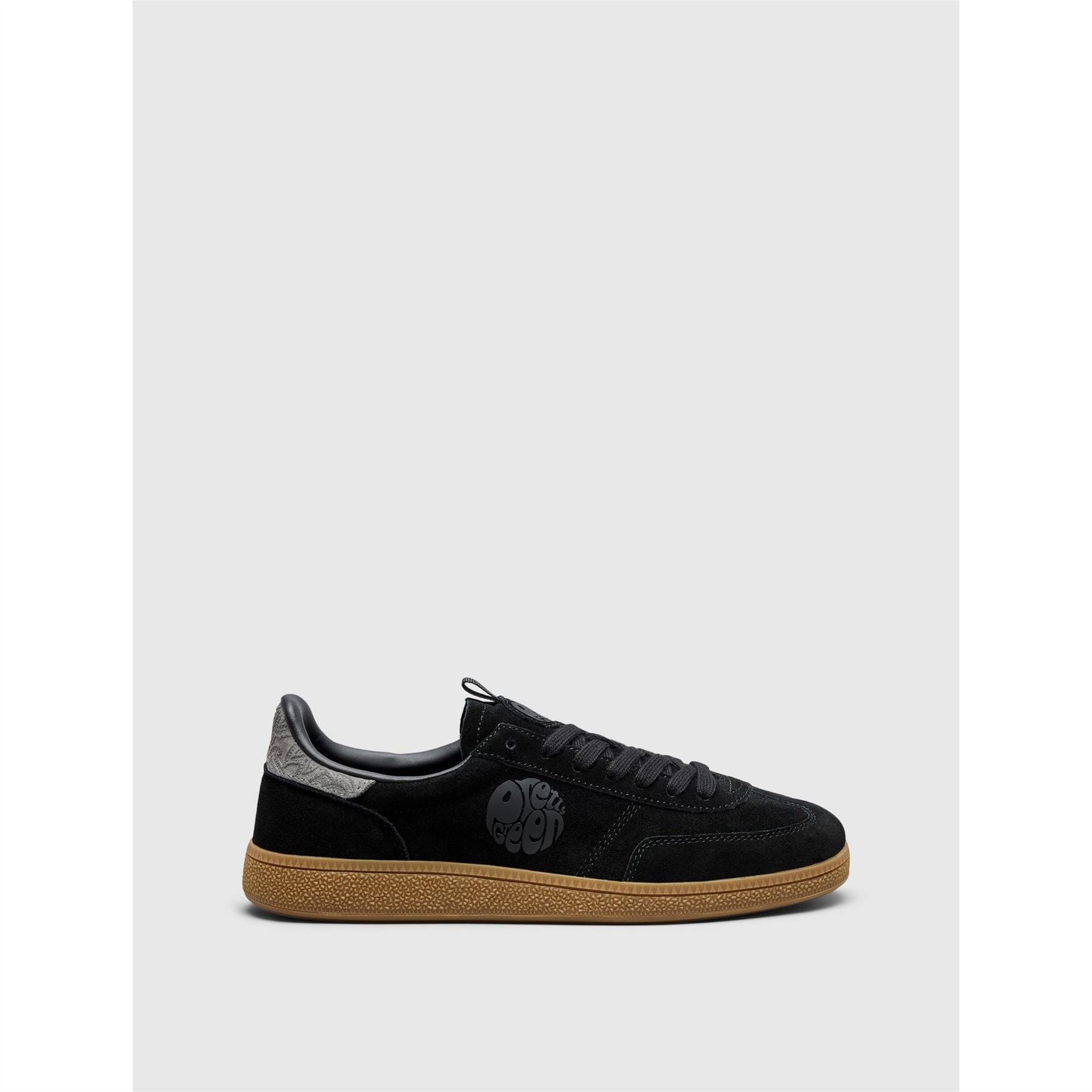 Pretty Green Suede Round Toe Flat Heel Trainers
