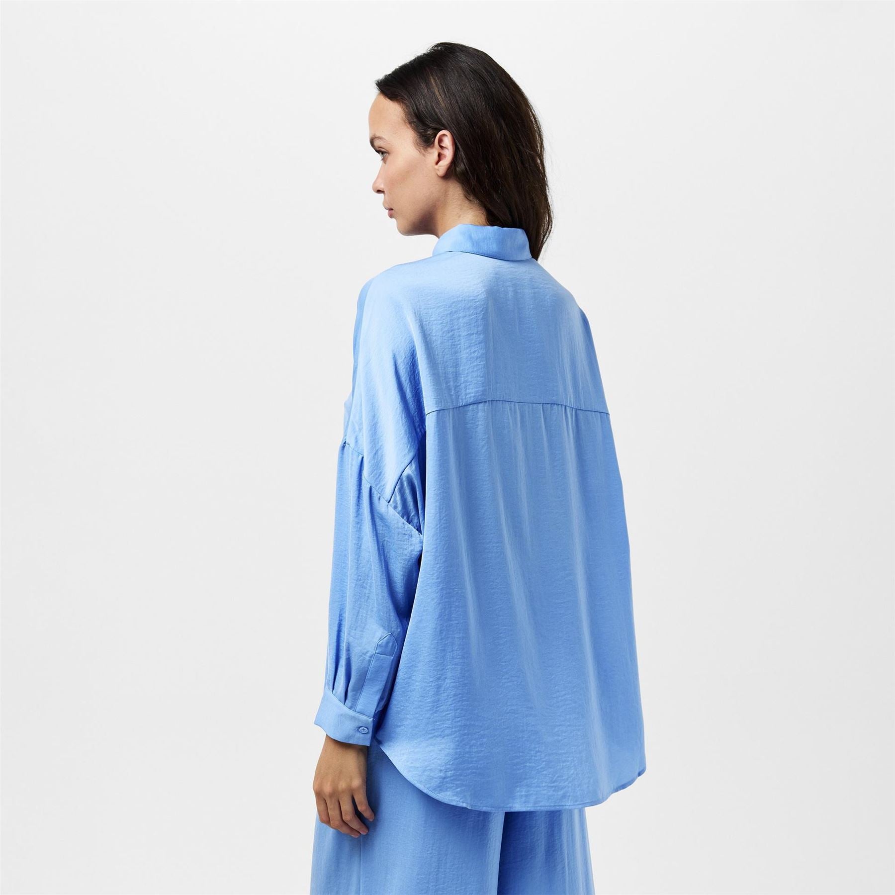 French Connection Damasco Relaxed Fit Drop Shoulder Long Sleeve Point Collar Shirt