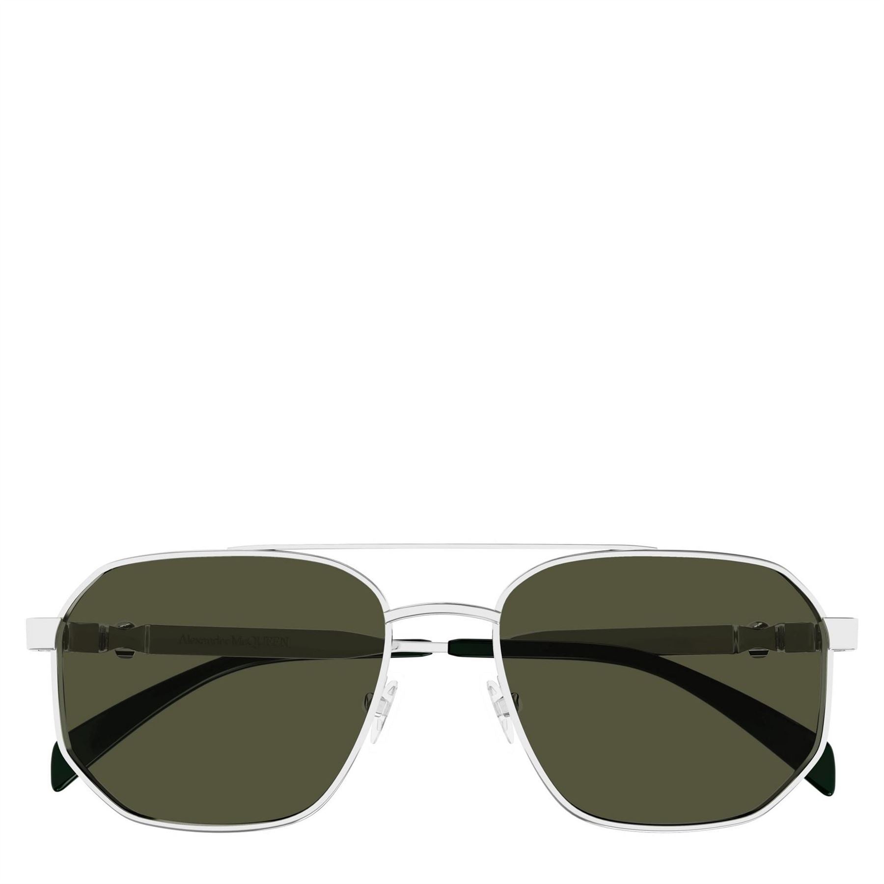 Alexander McQueen AM0458S Aviator Double Bridge Sunglasses