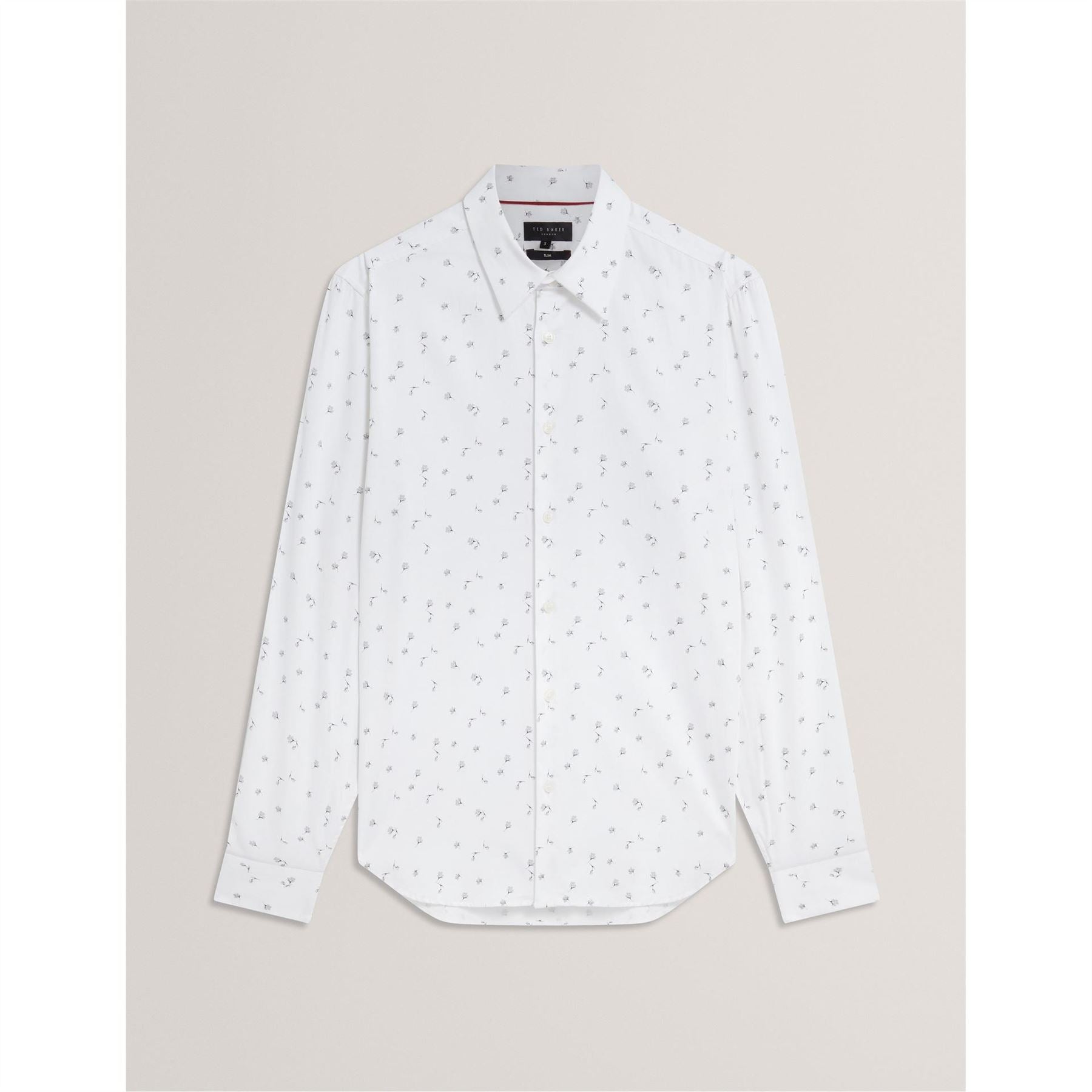 Ted Baker Floral Collared Neck Long Sleeve Slim Fit Shirt
