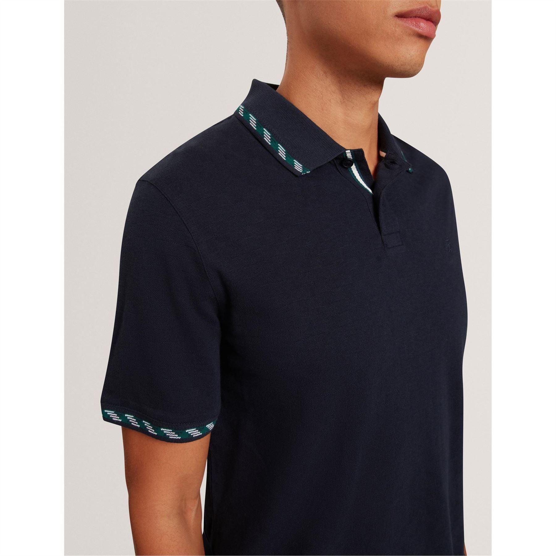 Ted Baker Jacquard Collared Neck Short Sleeve Polo Shirt