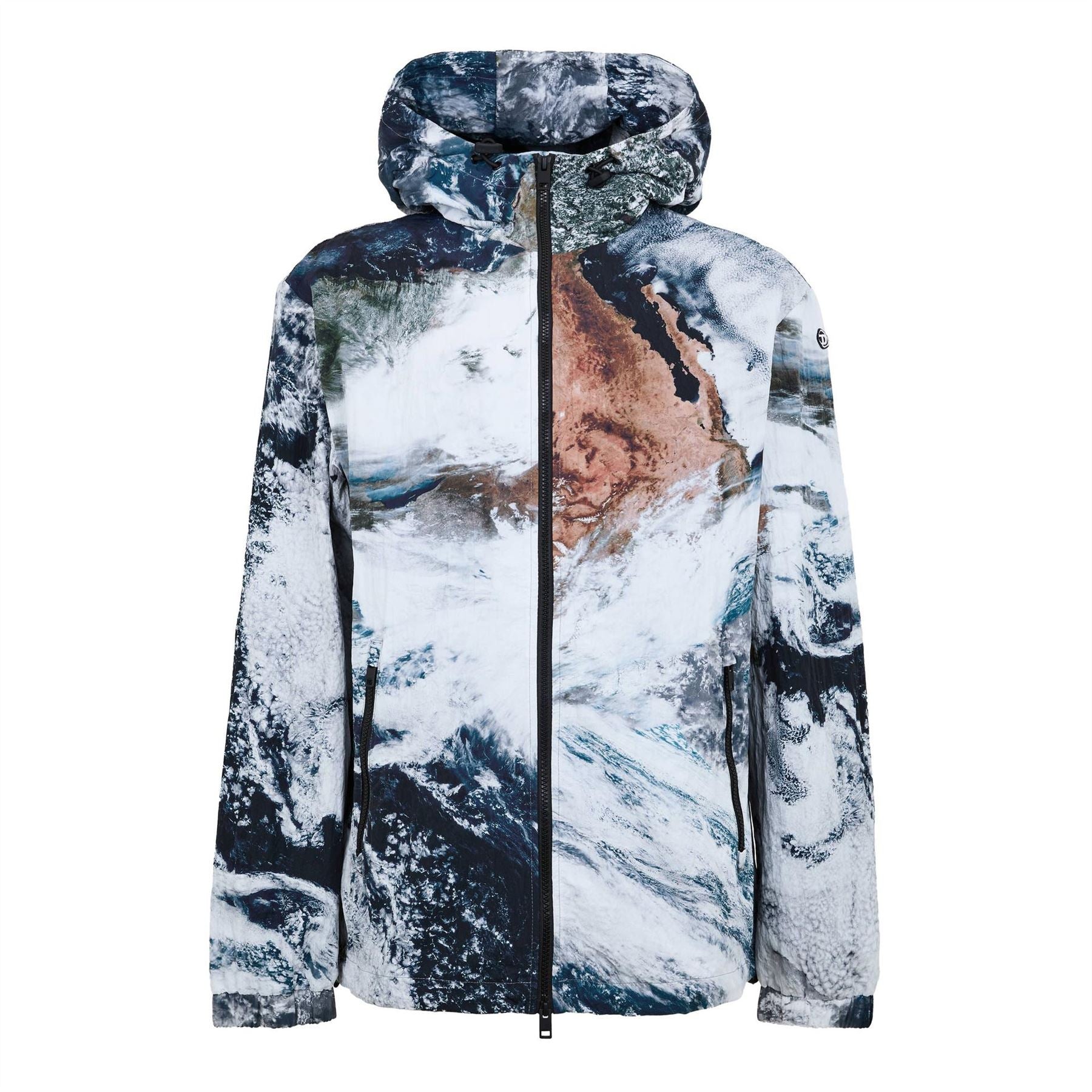 Diesel Hooded Geographic Print Bomber Jacket