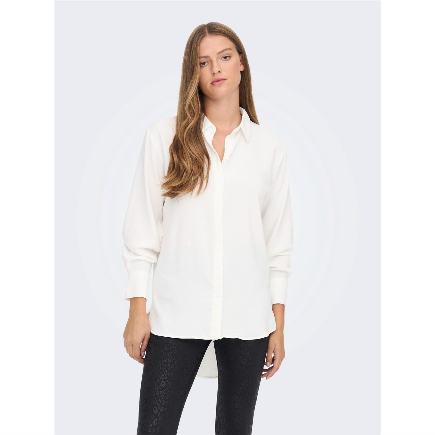 Only Collared Neck Shirt Collar Three-Quarter Sleeve Shirt