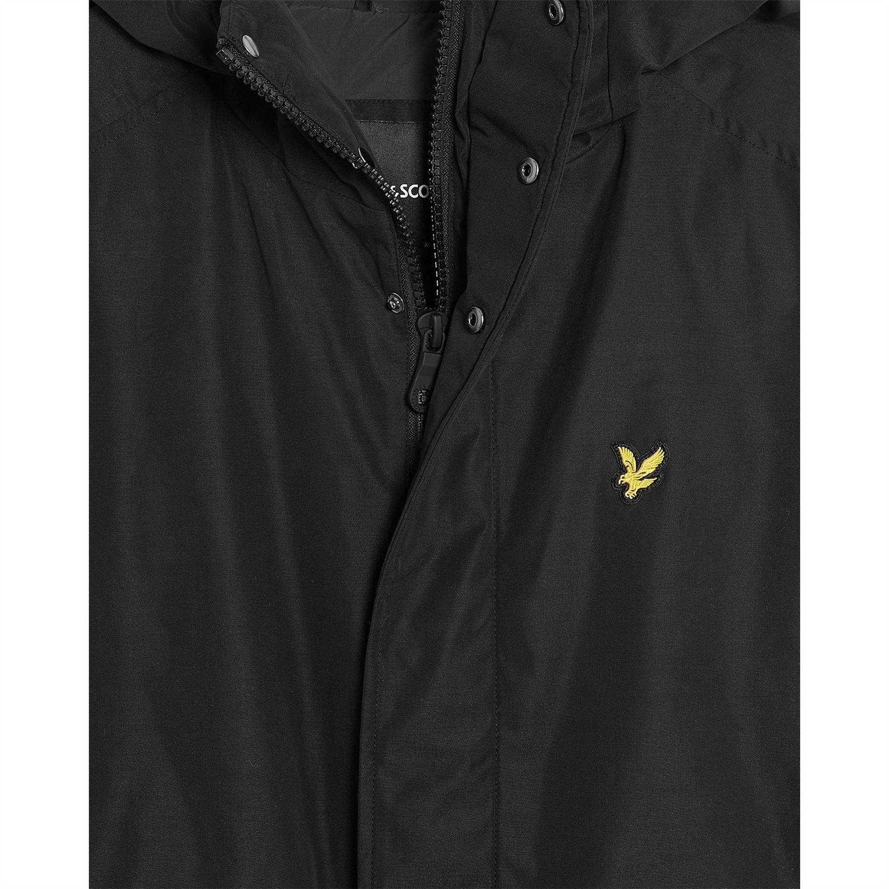 Lyle and Scott Membrane Hooded Solid Patterned Parka Coat