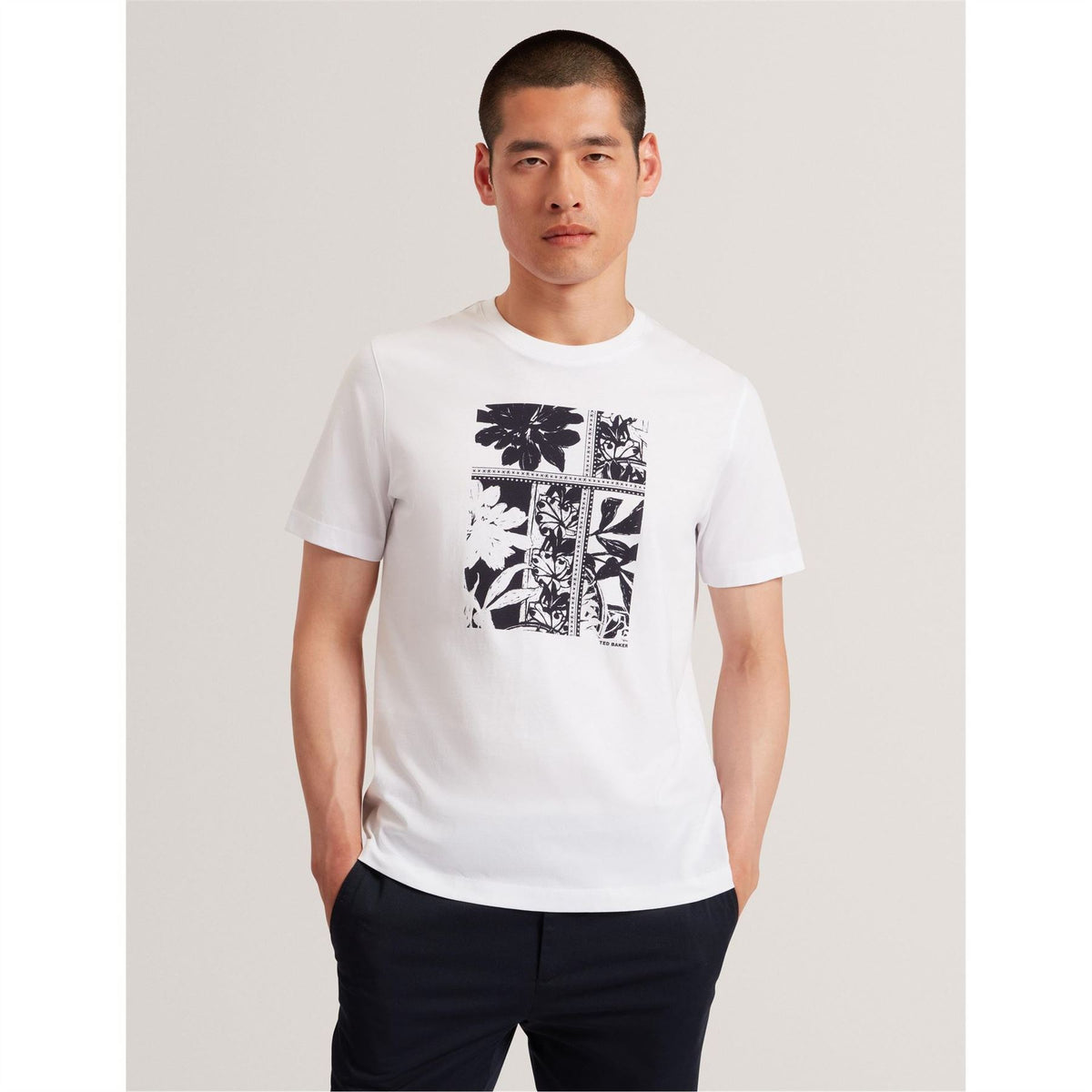 Ted Baker Box Print Crew Neck Short Sleeve T-Shirt