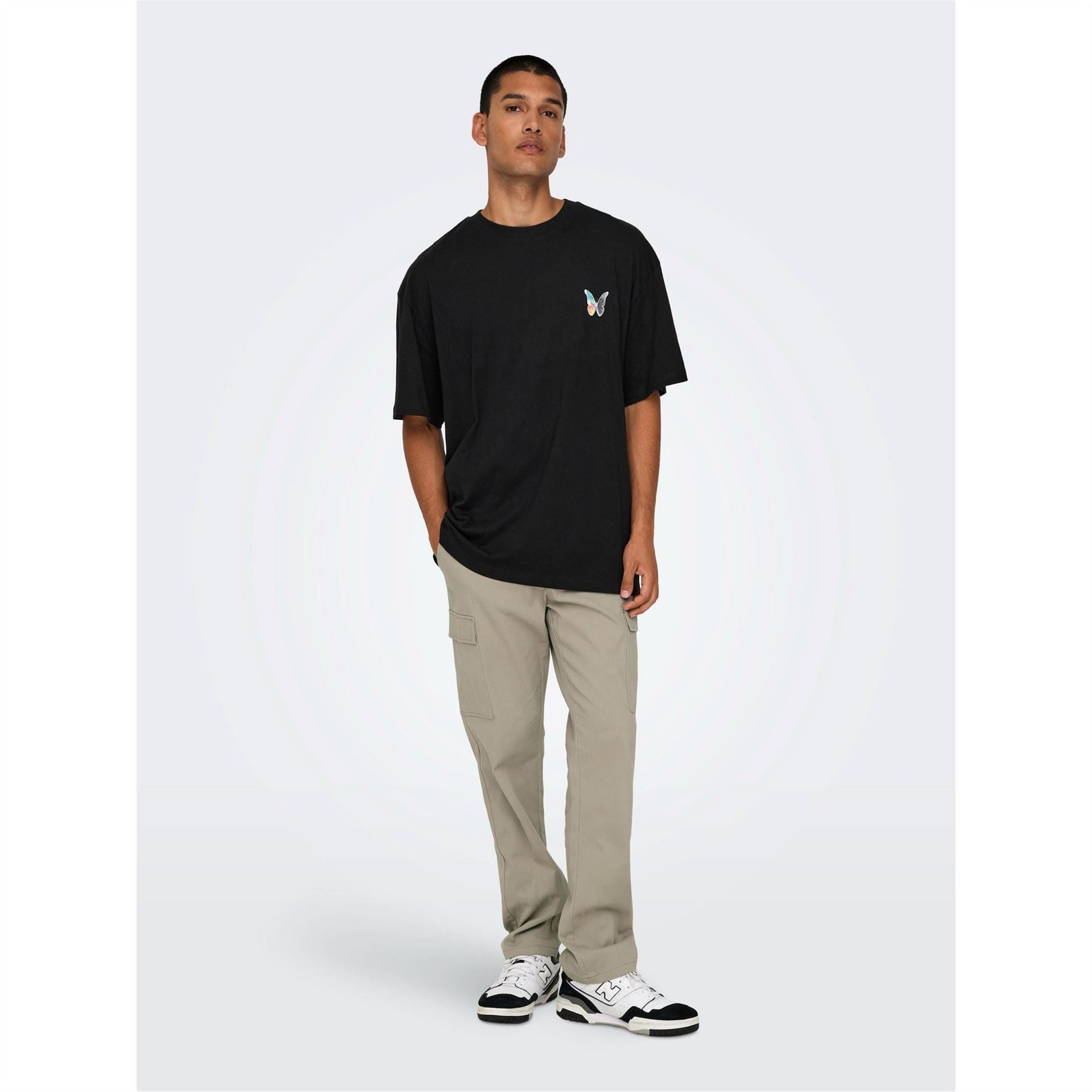 Only Solid Patterned Straight Cargo Pants