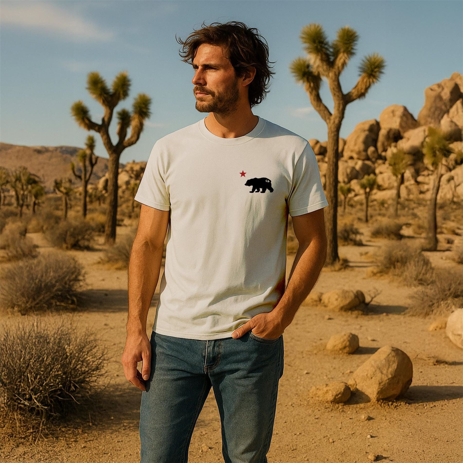 Republic of California Cali Large Genie Graphic Crew Neck Short Sleeve T-Shirt