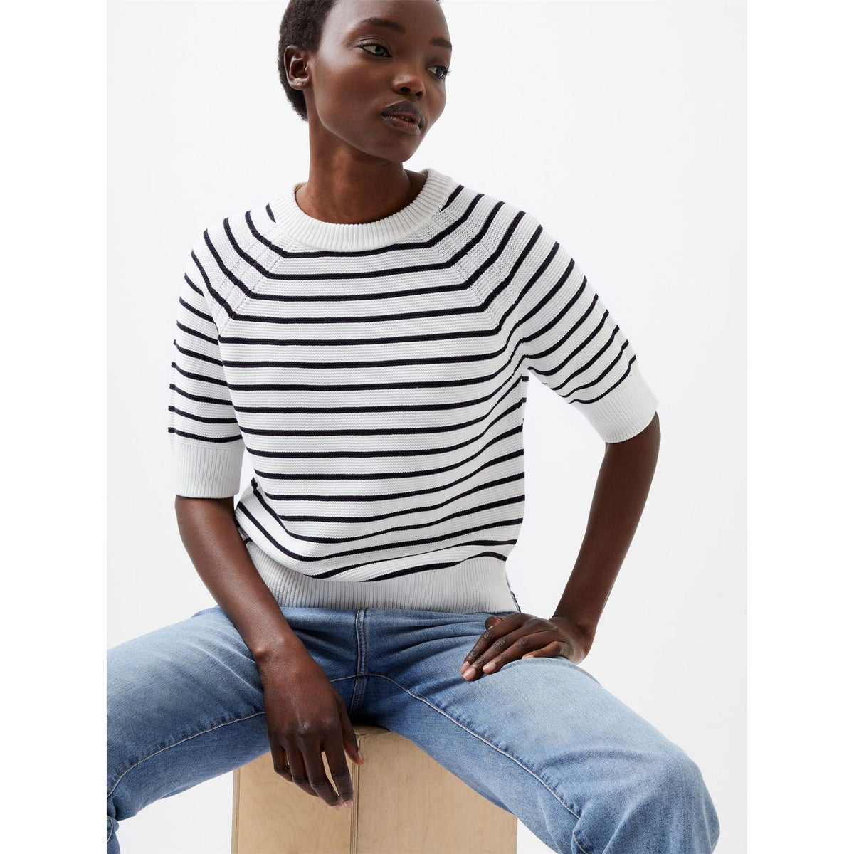 French Connection Lily Crew Neck Short Sleeve Regular Fit Jersey T-Shirt