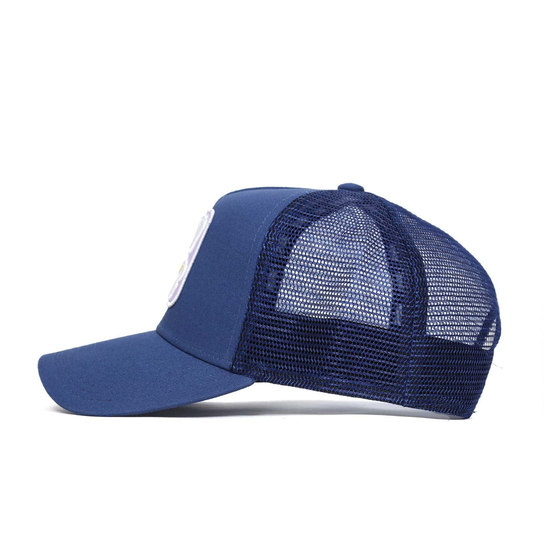 Societe Noir Lettering Pre Curved Brim Trucker Cap With Logo