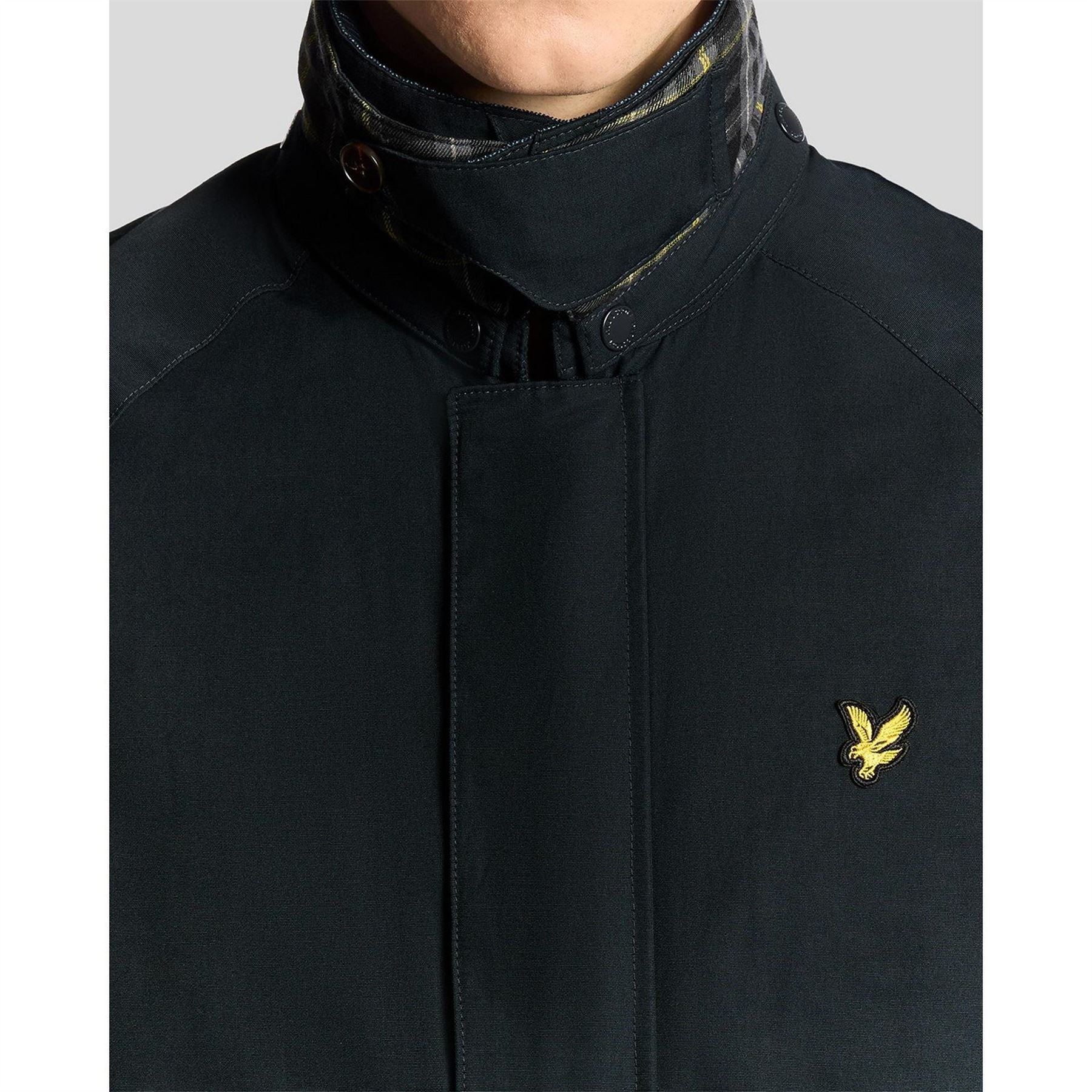 Lyle and Scott Tartan Lined Water Resistant Harrington Jacket