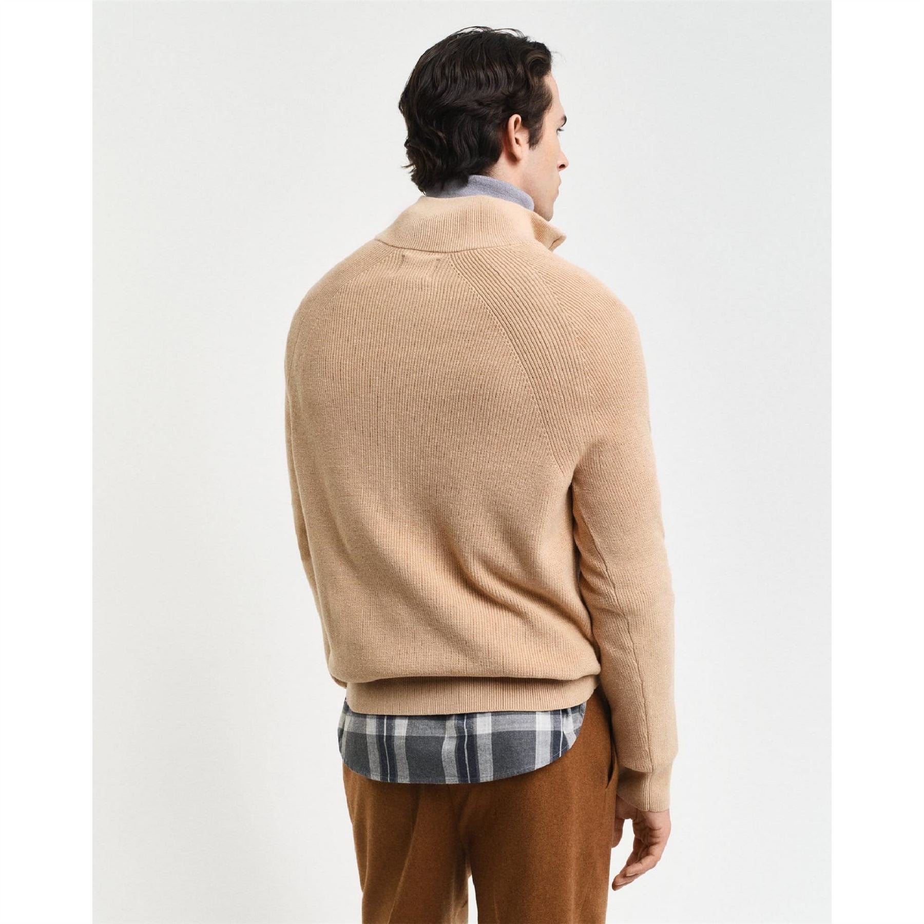 Gant Wool Rib Half Zip Fleece