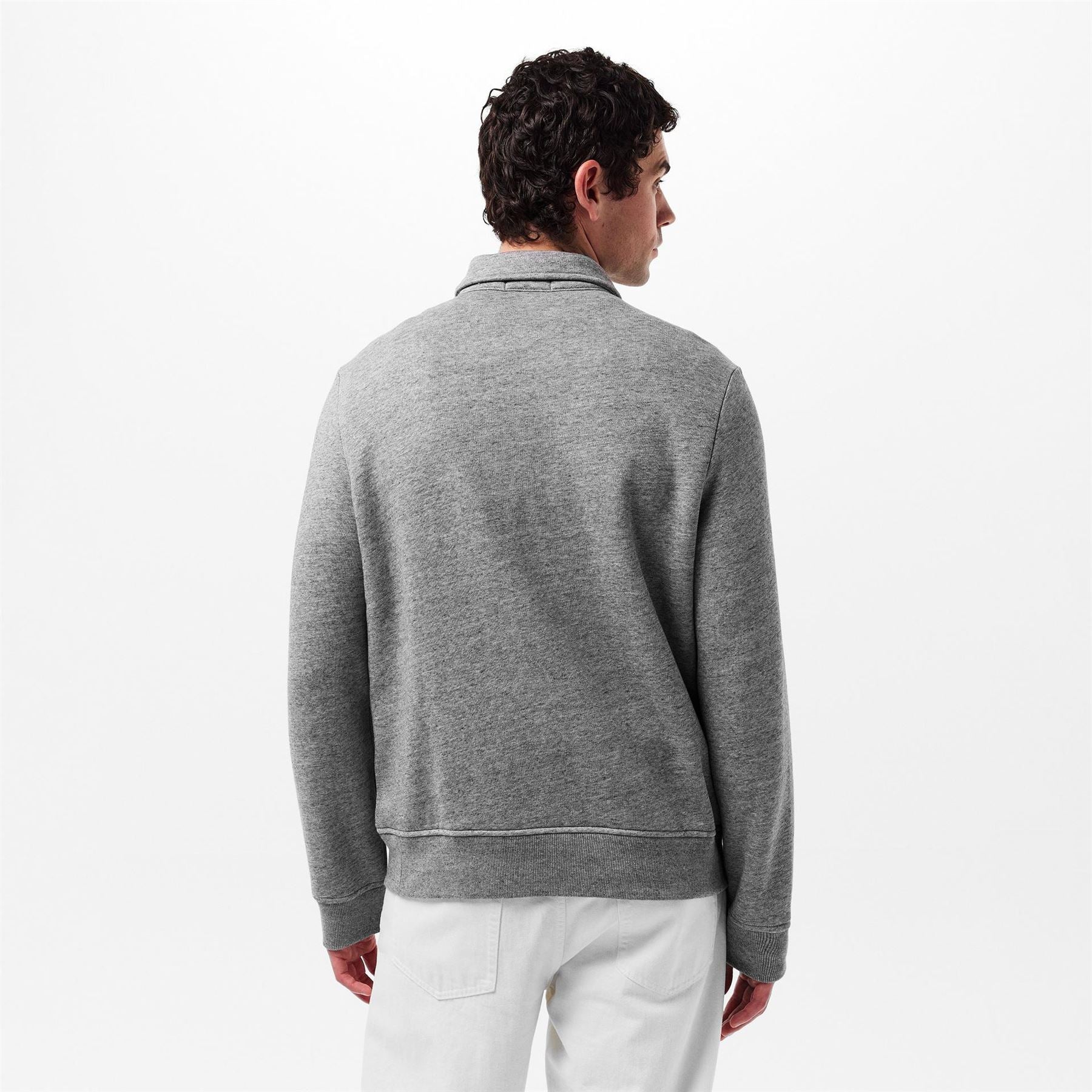 Polo Ralph Lauren Solid Patterned Quarter Zipper Ribbed Cuff Sweat Jacket