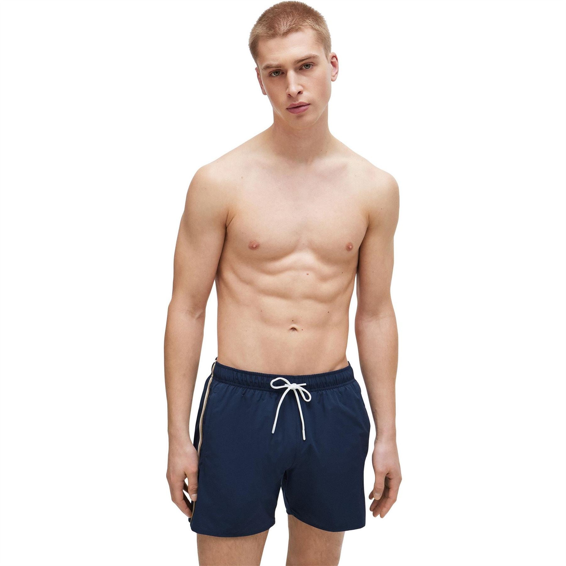 Boss Iconic Solid Patterned Regular Fit Swim Trunk