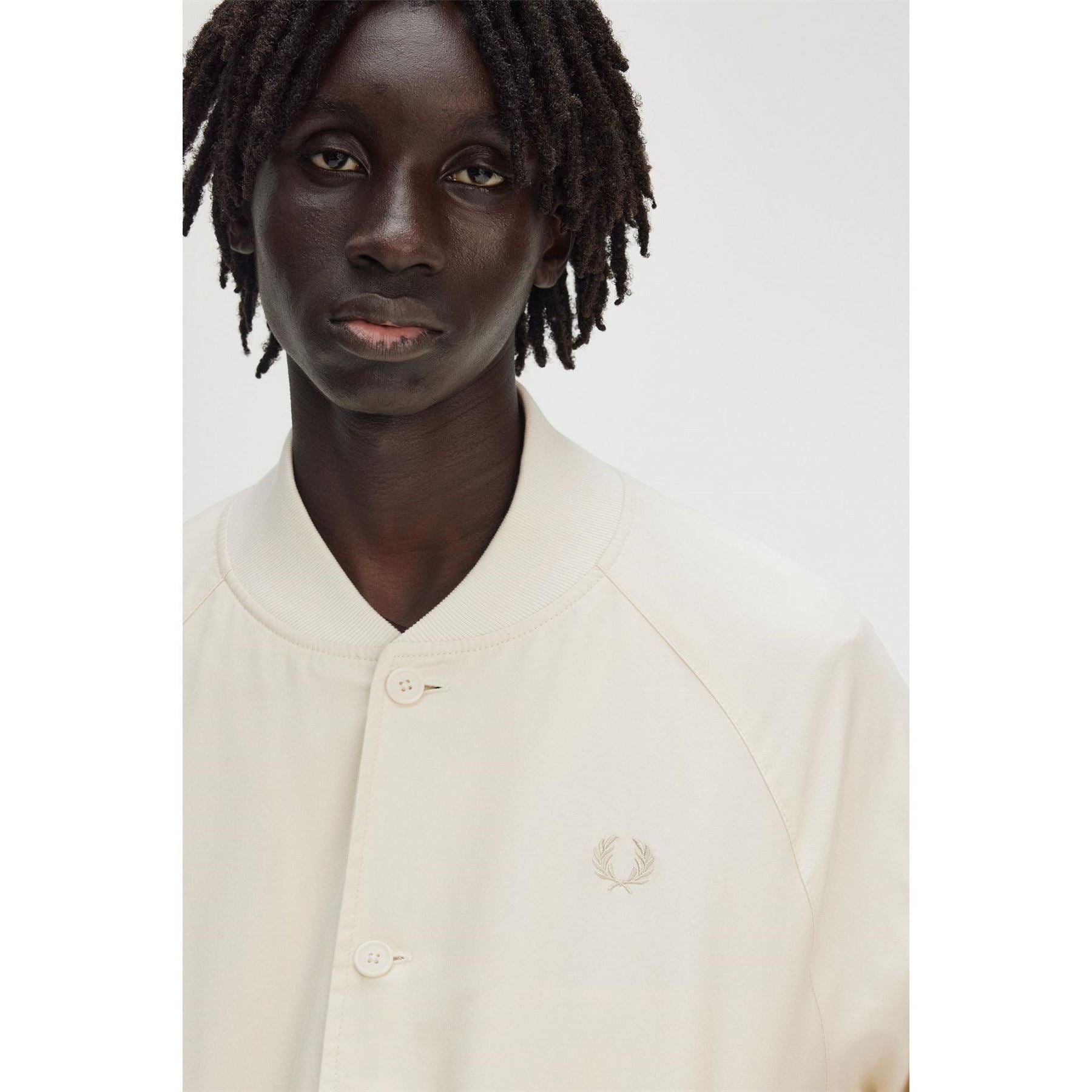 Fred Perry Twill Tennis Cotton Button Up Varsity Jacket