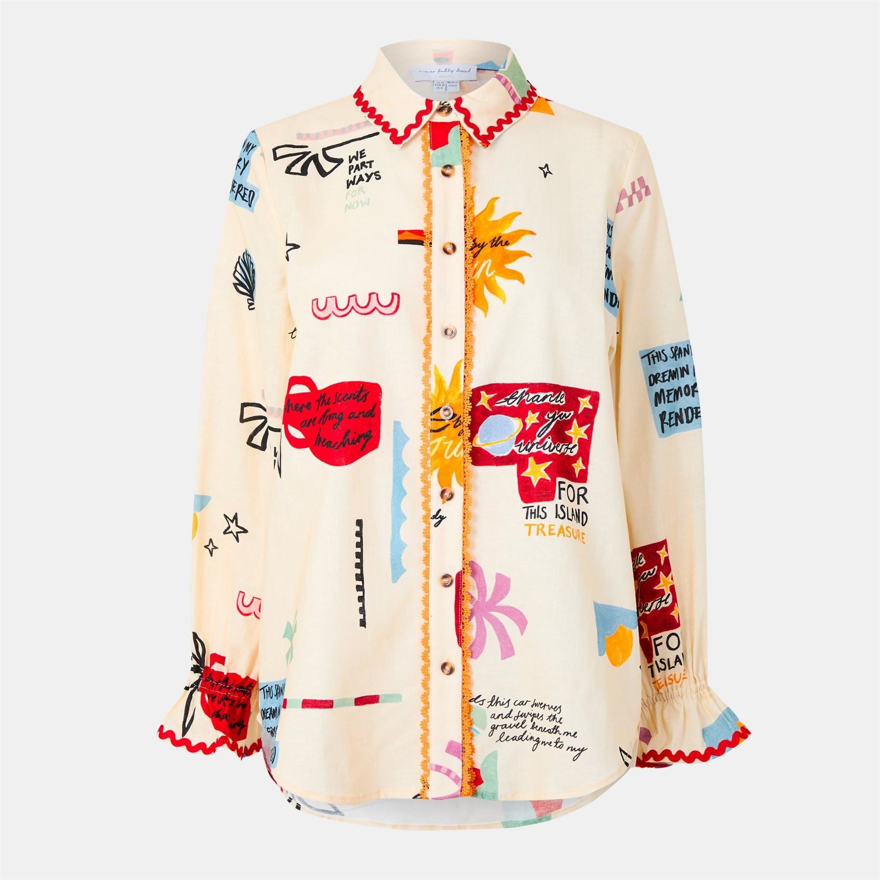 Never Fully Dressed Poema Geanie Long Sleeve Patterned Shirt