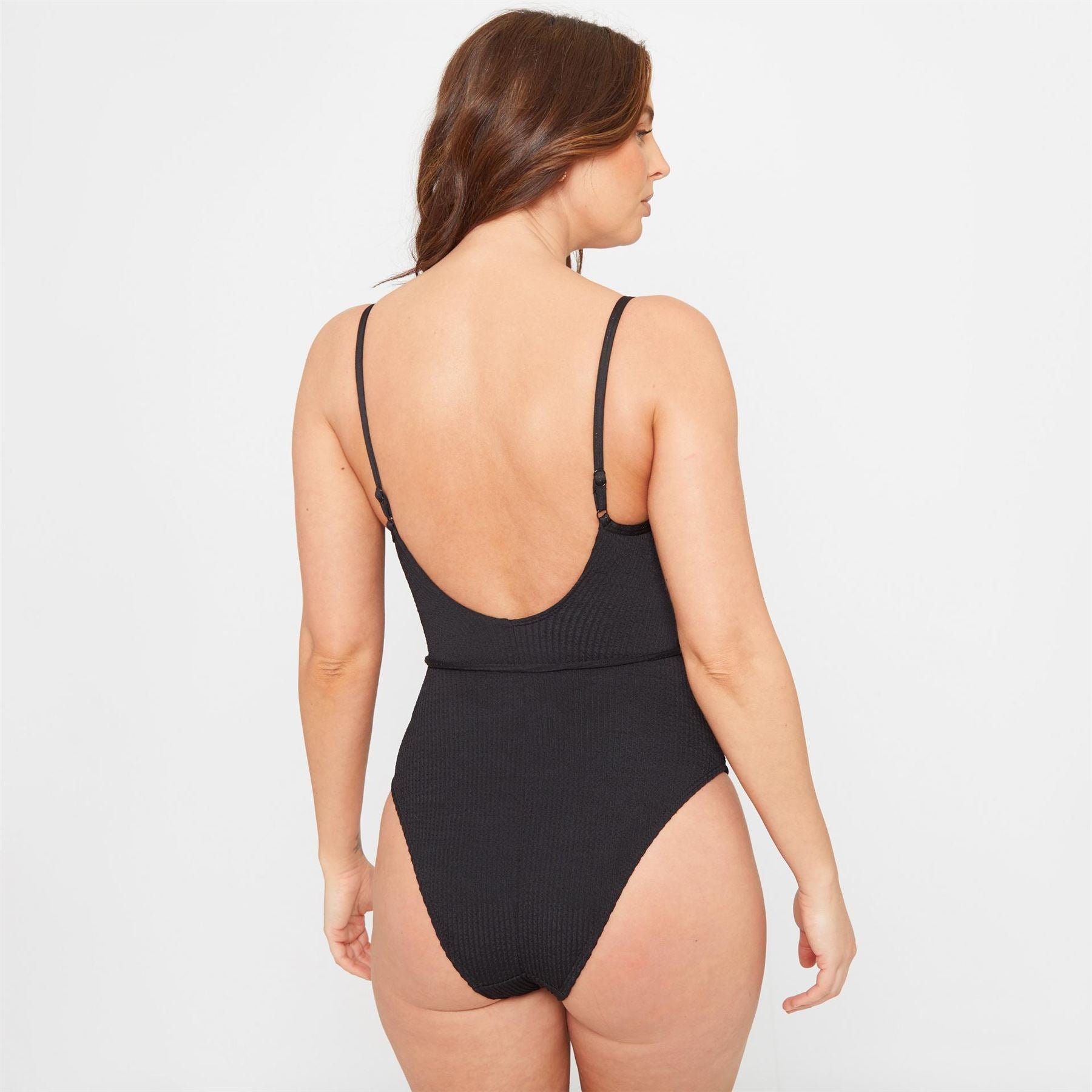 Be You Textured Belted Swimsuit