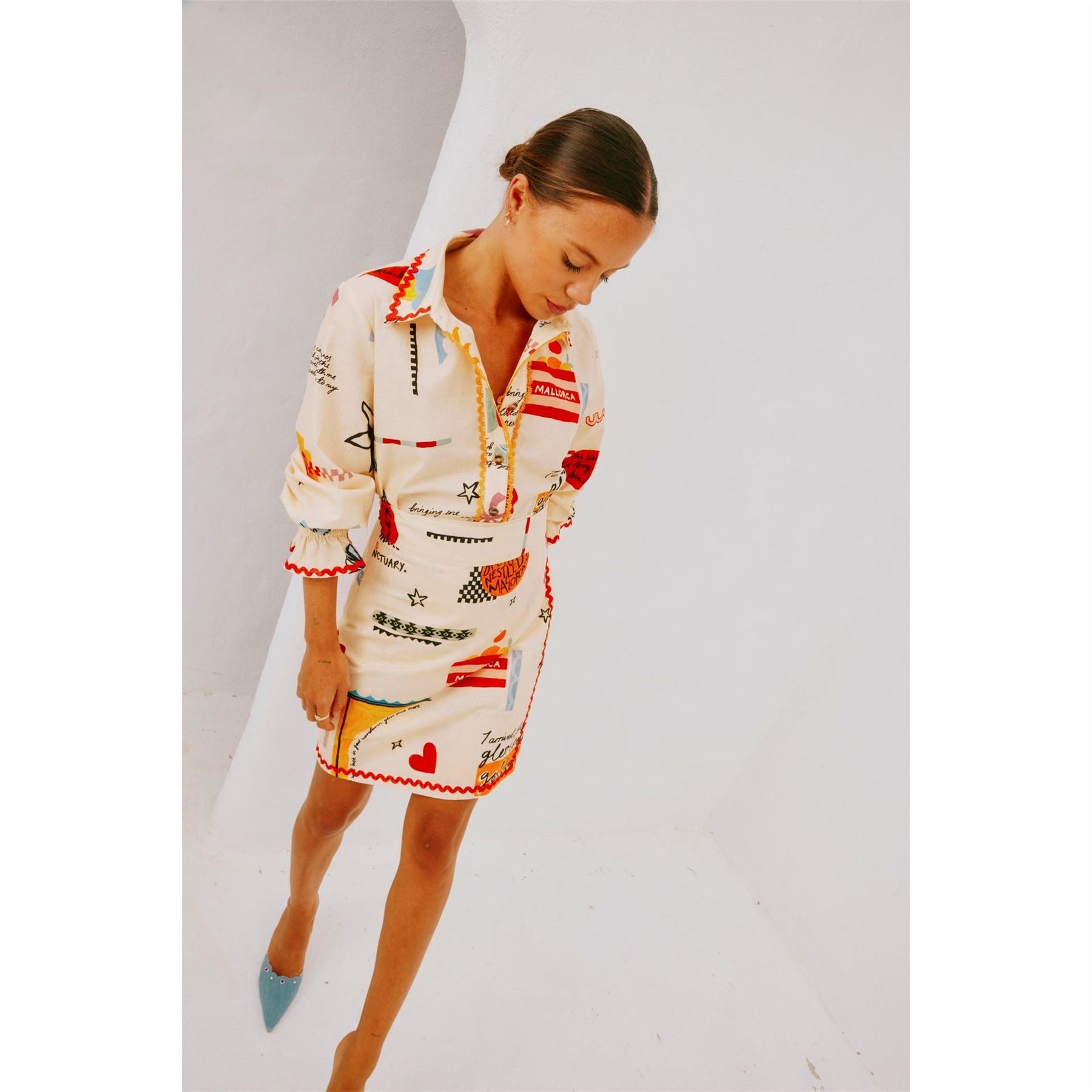 Never Fully Dressed Poema Geanie Long Sleeve Patterned Shirt