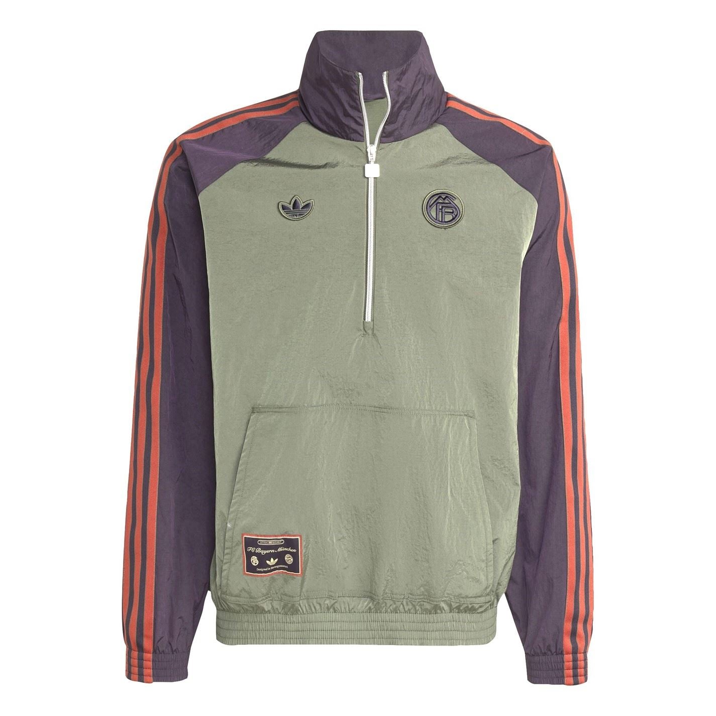 adidas Mens Bayern Munich Originals Icon Half Zip Jacket