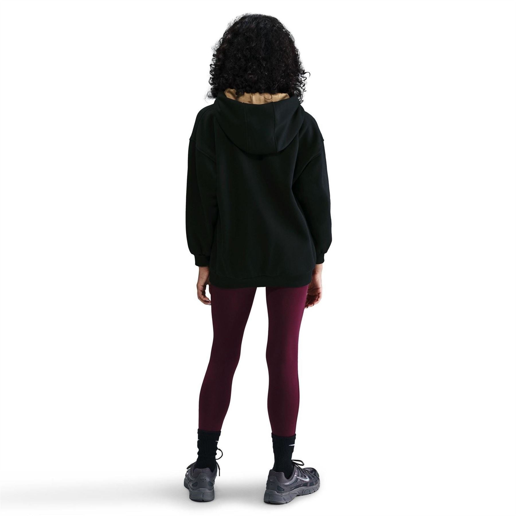 Nike Embroidered Hooded Neck Long Sleeve Drop Shoulder Sweatshirt